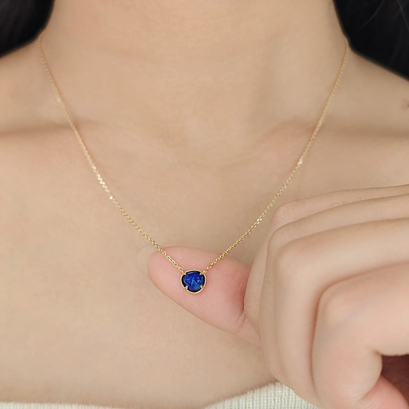 Midnight Lapis Minimal Necklace