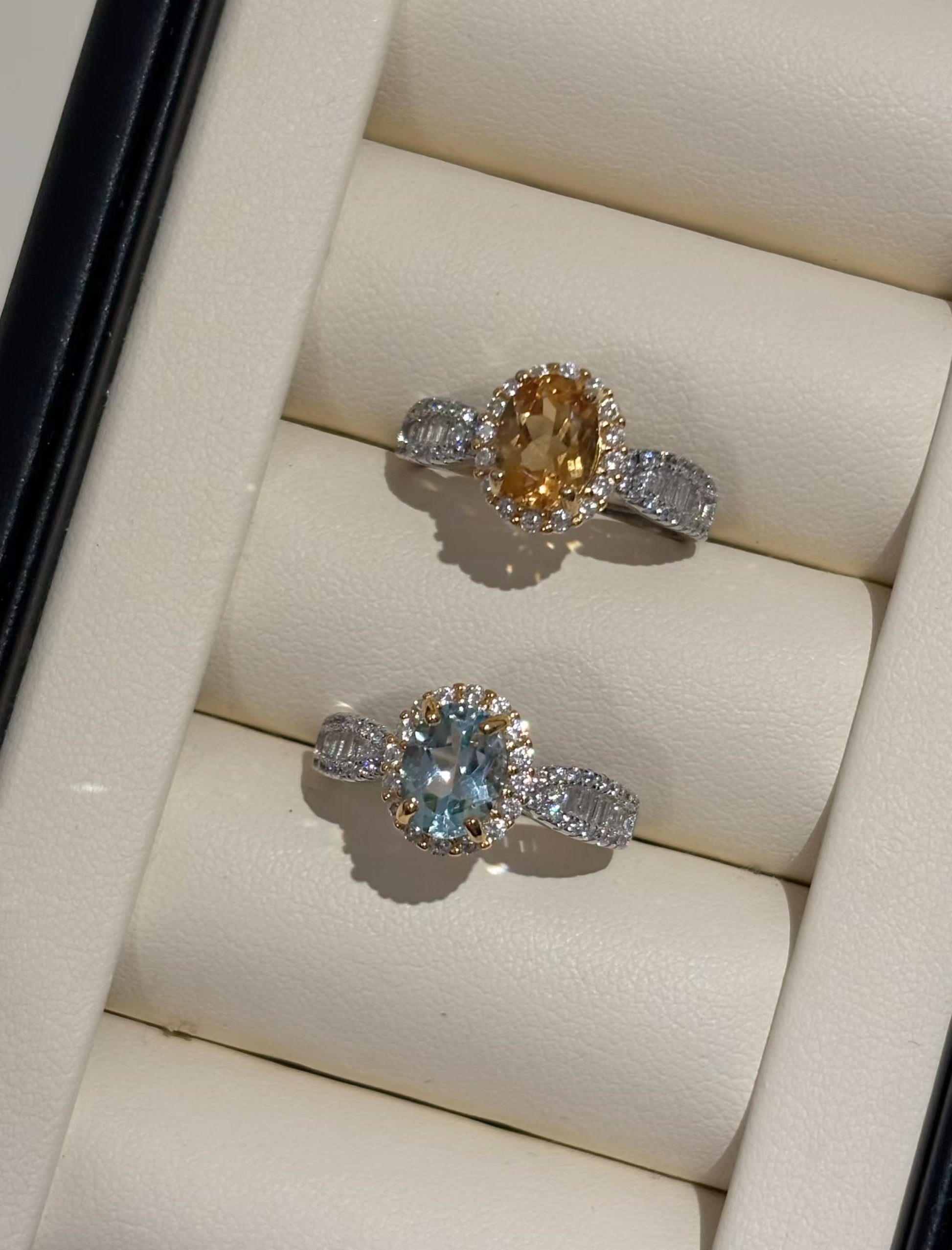 Silver Crystal Halo Ring