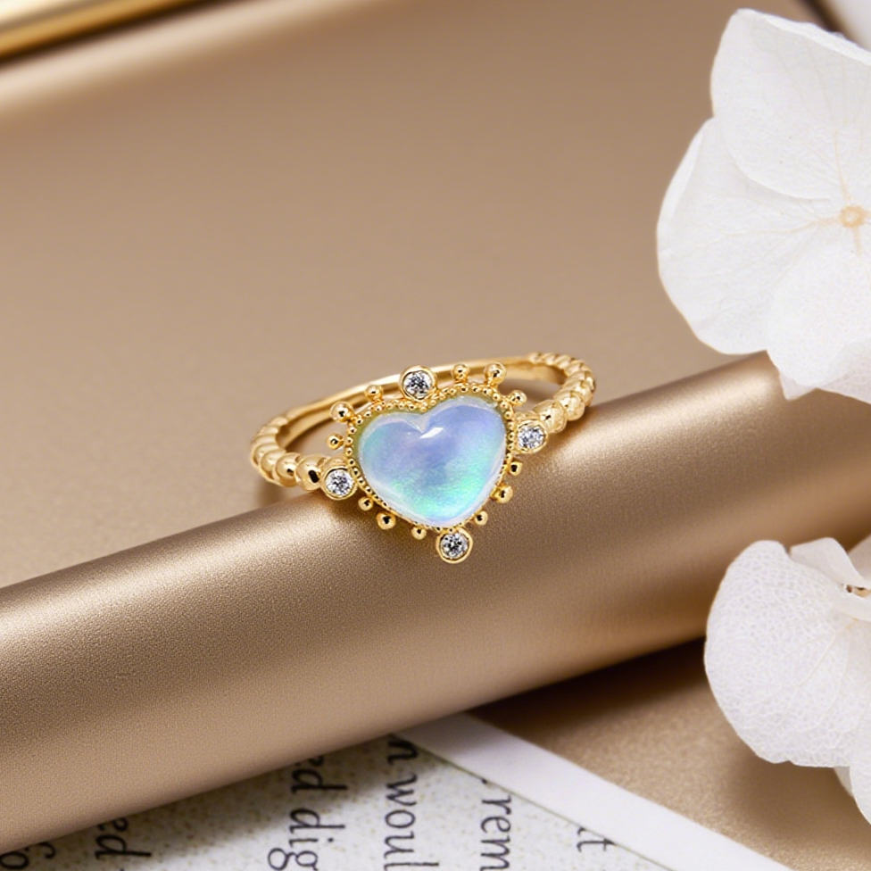 Aurora Heart Opal Ring