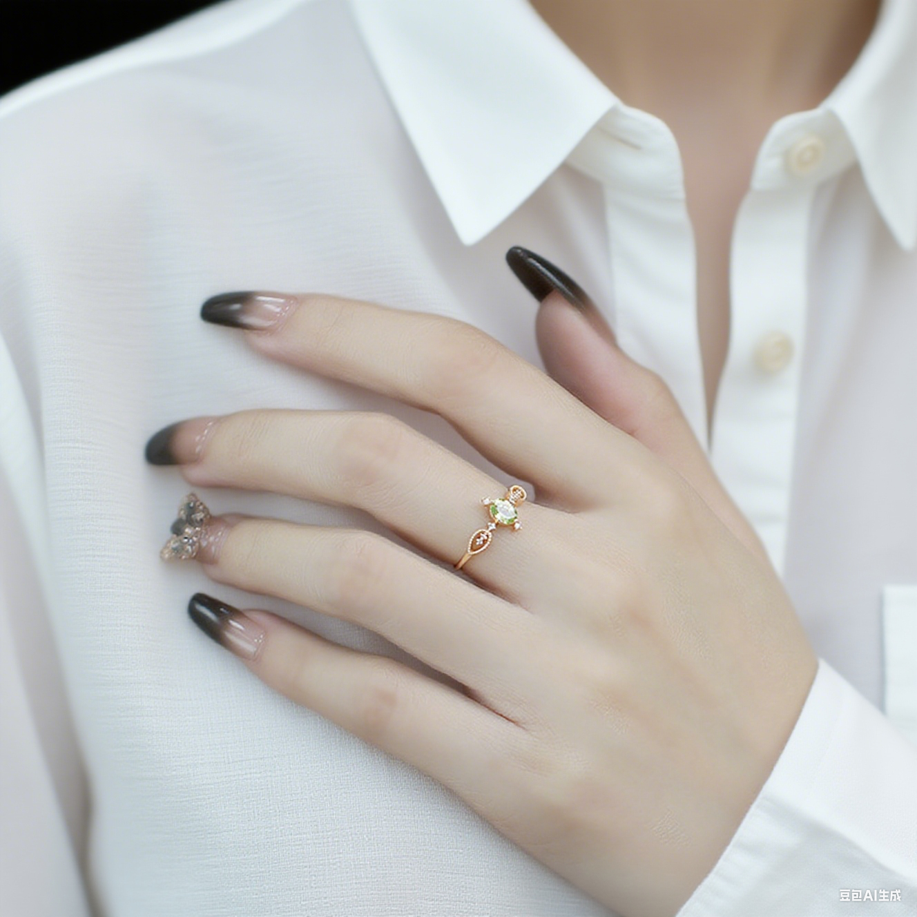 Vintage Meadow Olive Ring
