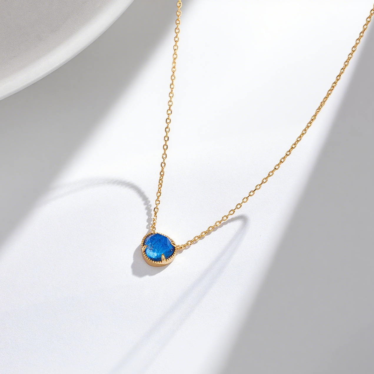 Midnight Lapis Minimal Necklace