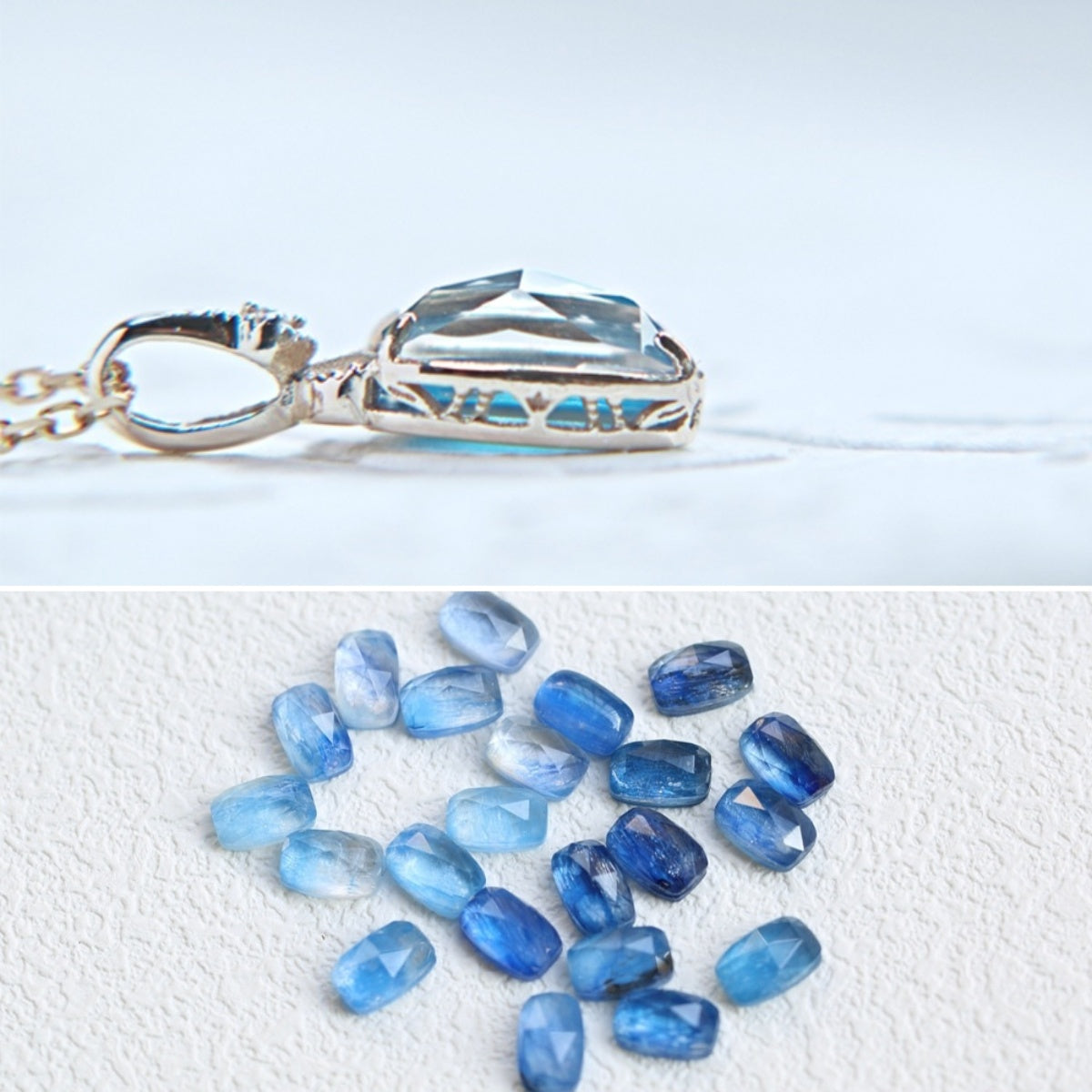Sterling Silver Ocean Kyanite Necklace