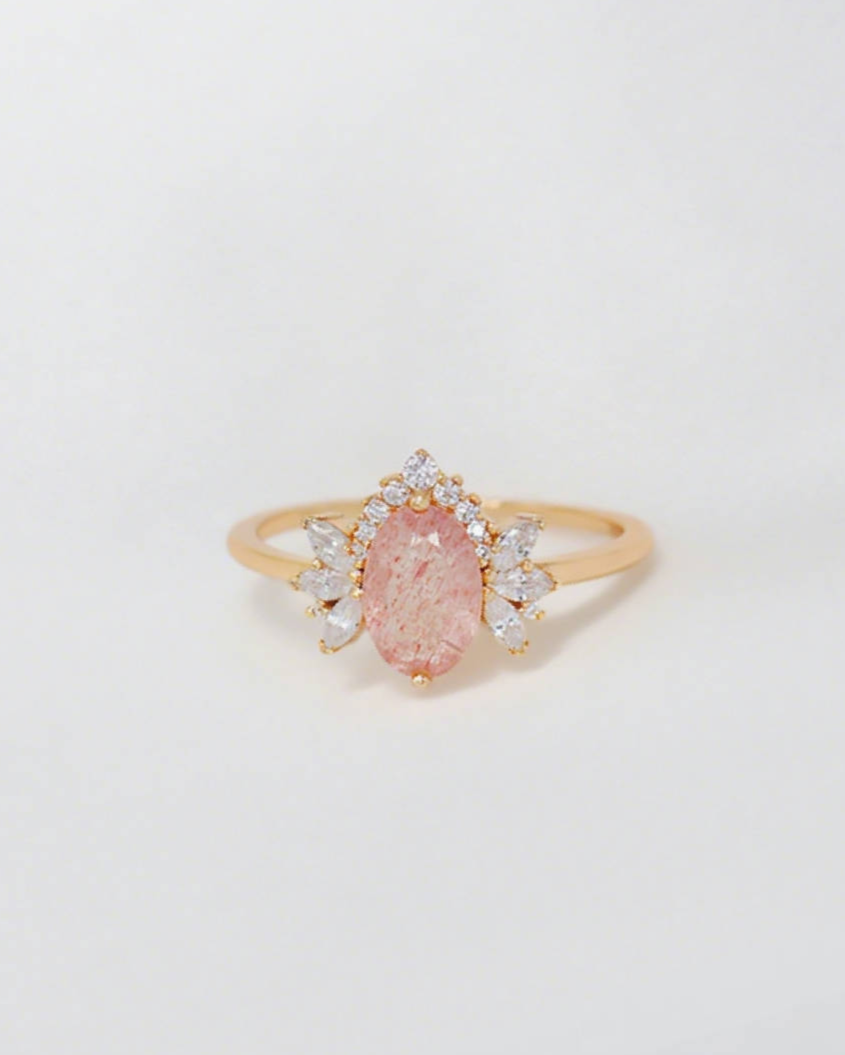 Strawberry Quartz Bloom Ring