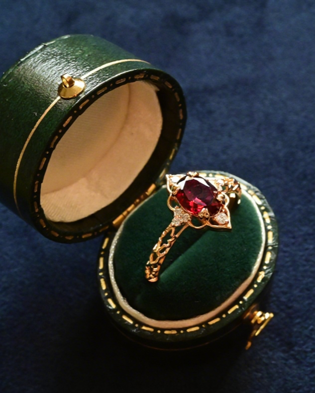 Vintage Crimson Garnet Ring