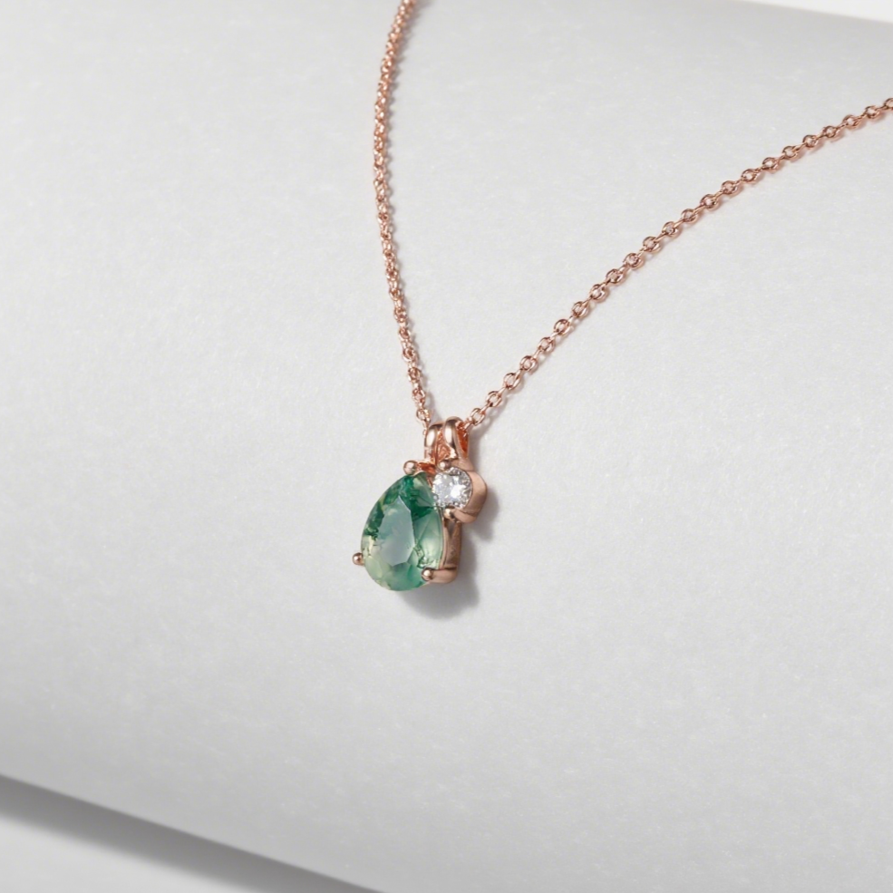 Forest Dew Moss Agate Necklace