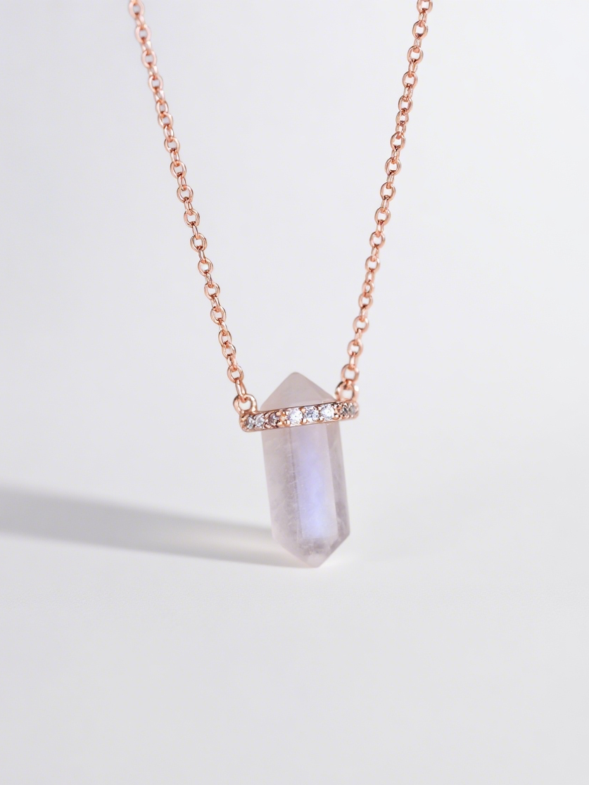 Minimalist Sterling Hexa Moon Necklace