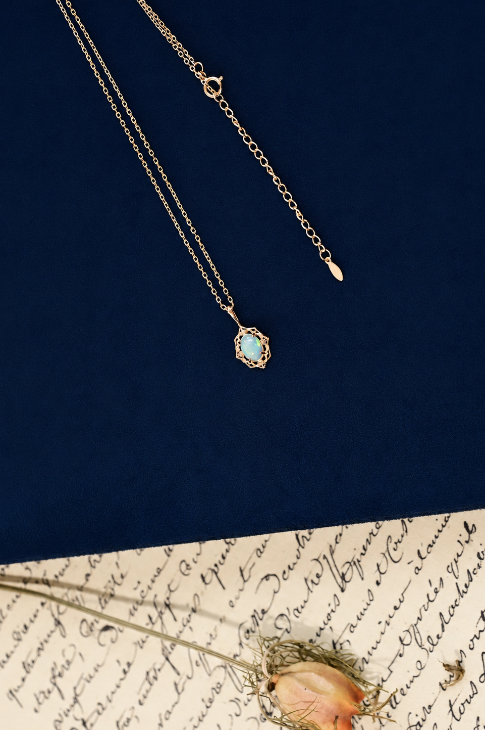 Vintage Mini Oval Opal Pendant