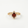 Crimson Oval Garnet Vermeil Ring