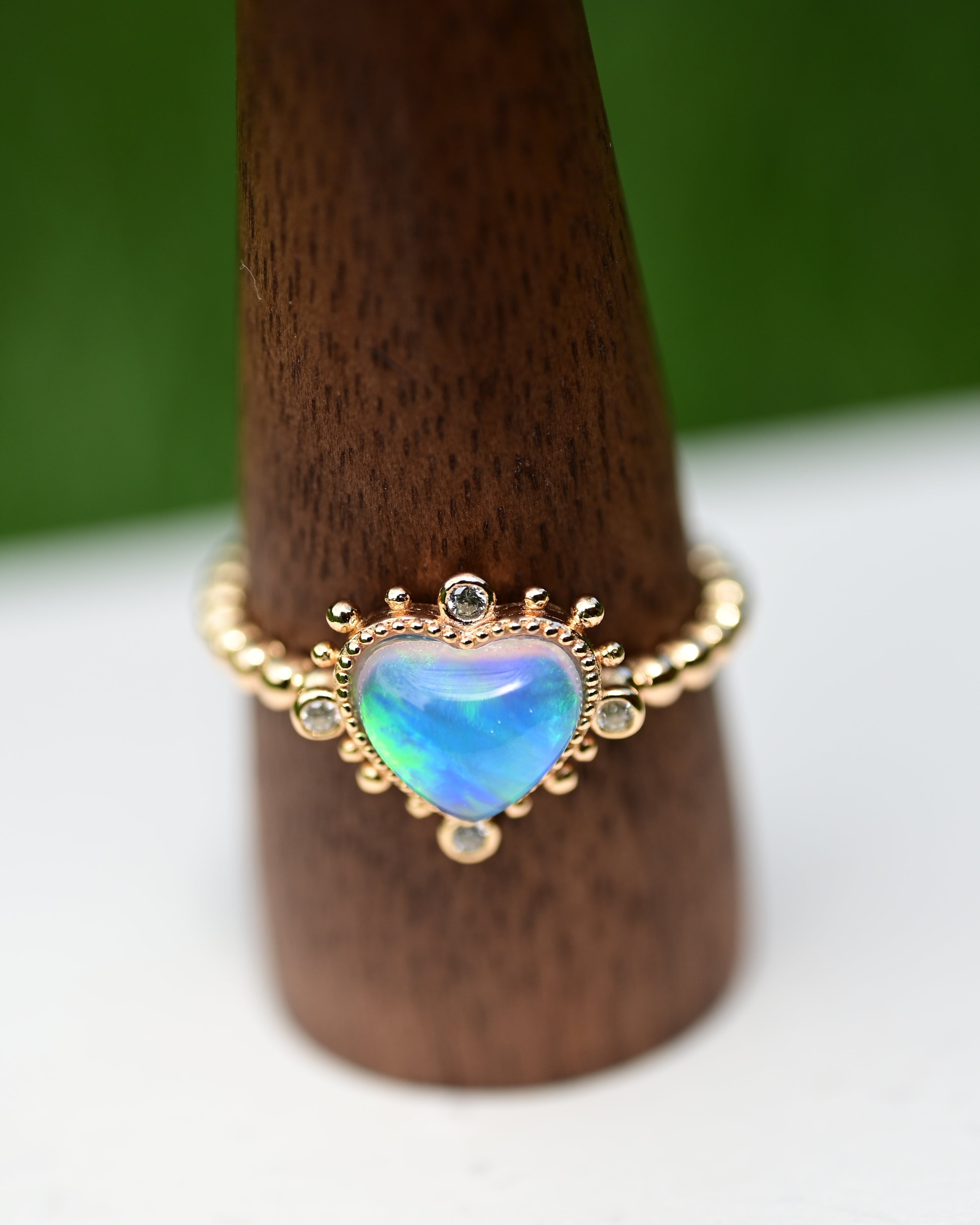 Aurora Heart Opal Ring