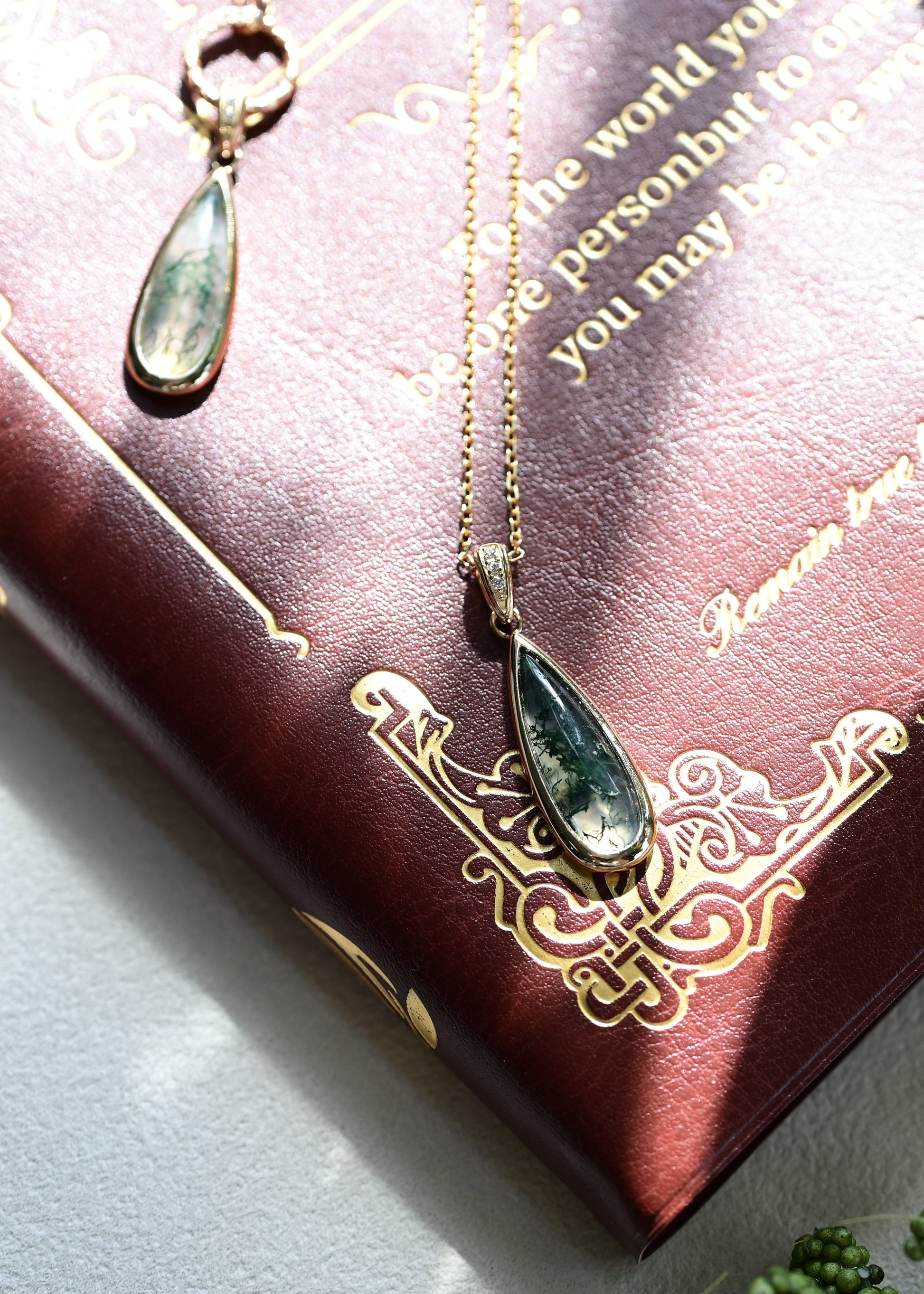 Nature’s Teardrop Moss Agate Necklace