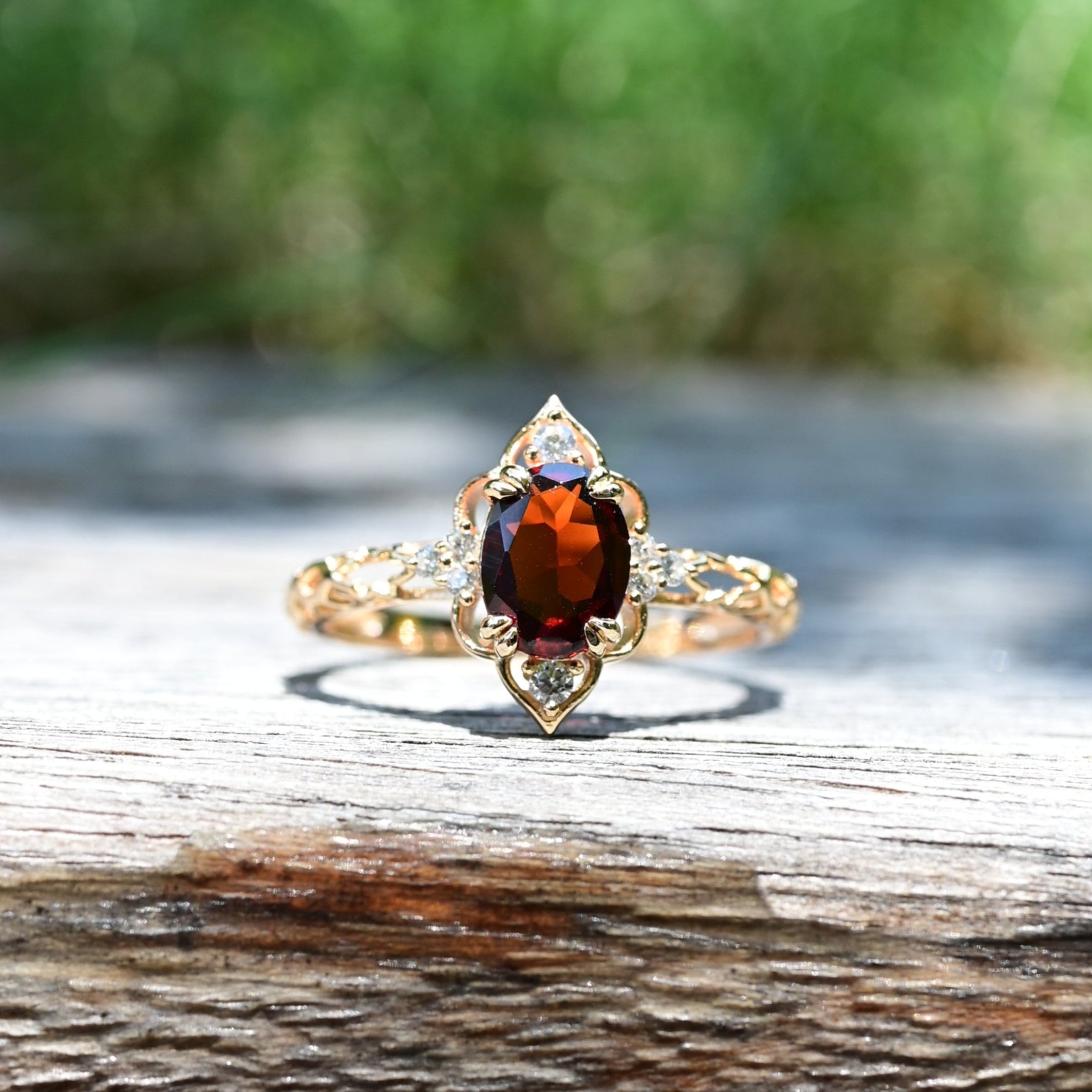 Vintage Crimson Garnet Ring