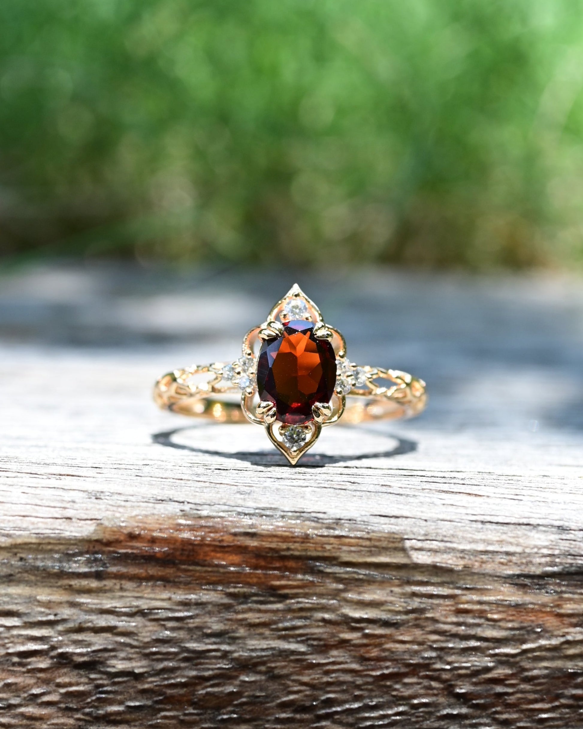Vintage Crimson Garnet Ring
