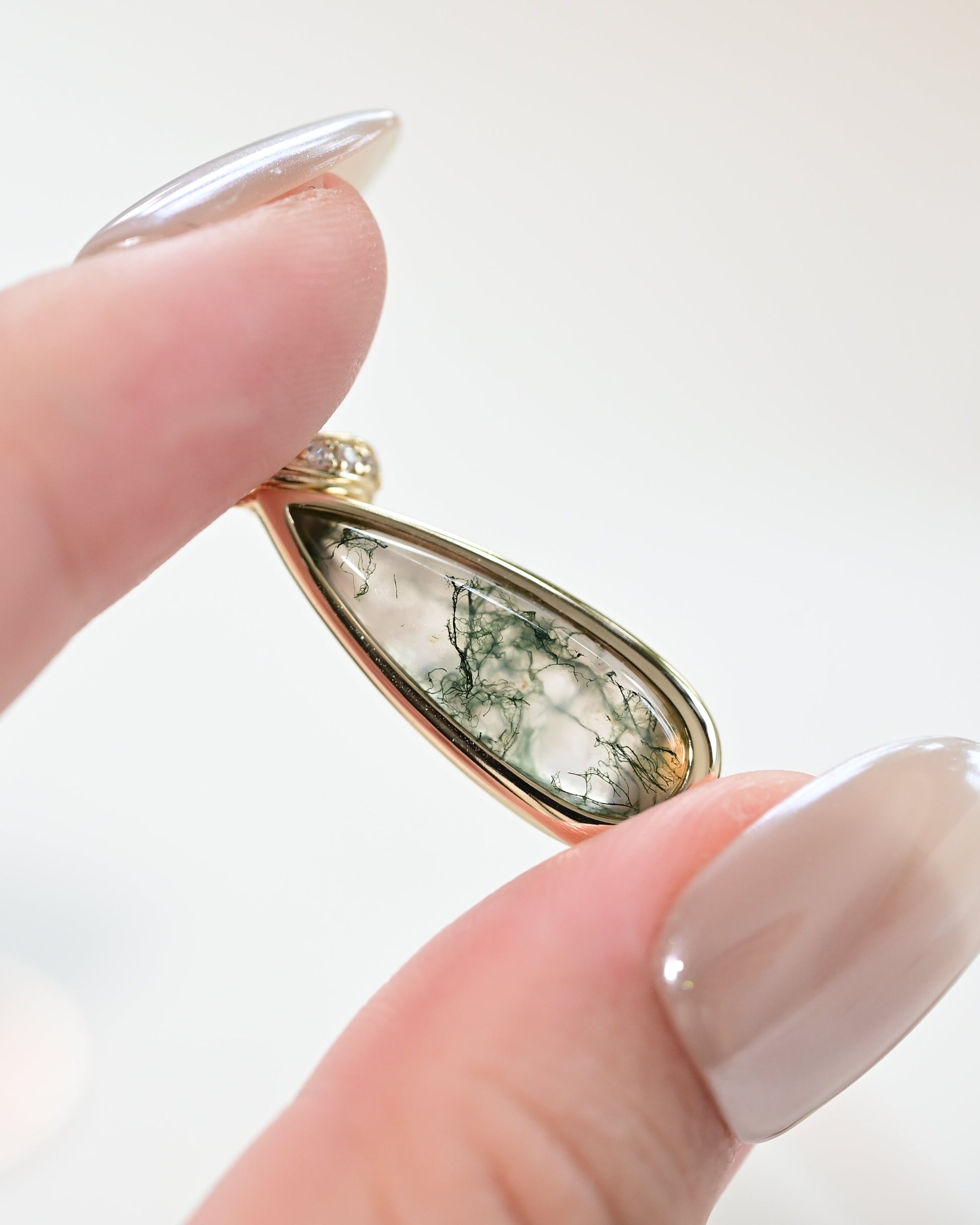 Nature’s Teardrop Moss Agate Necklace