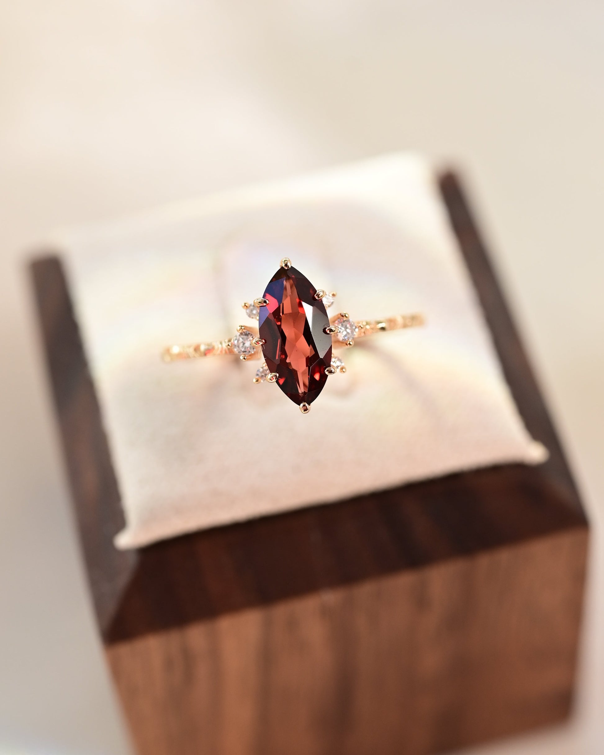 Vintage Marquise Garnet Vermeil Ring