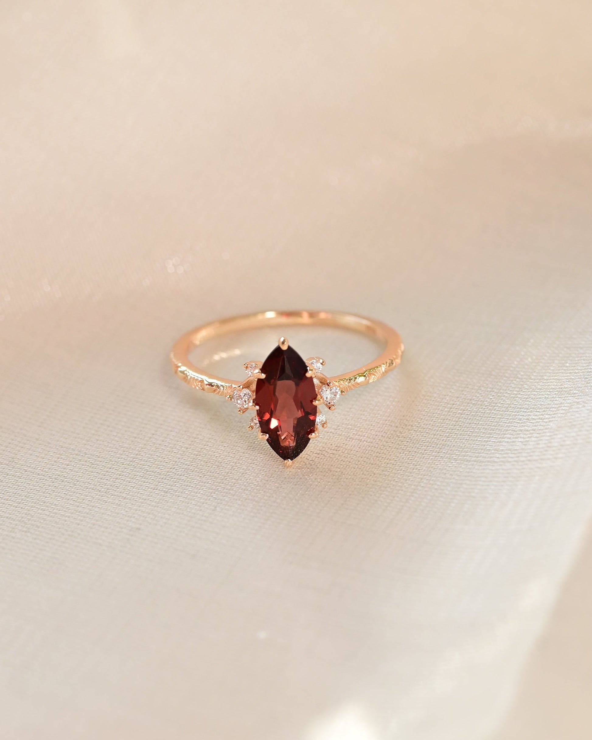 Vintage Marquise Garnet Vermeil Ring