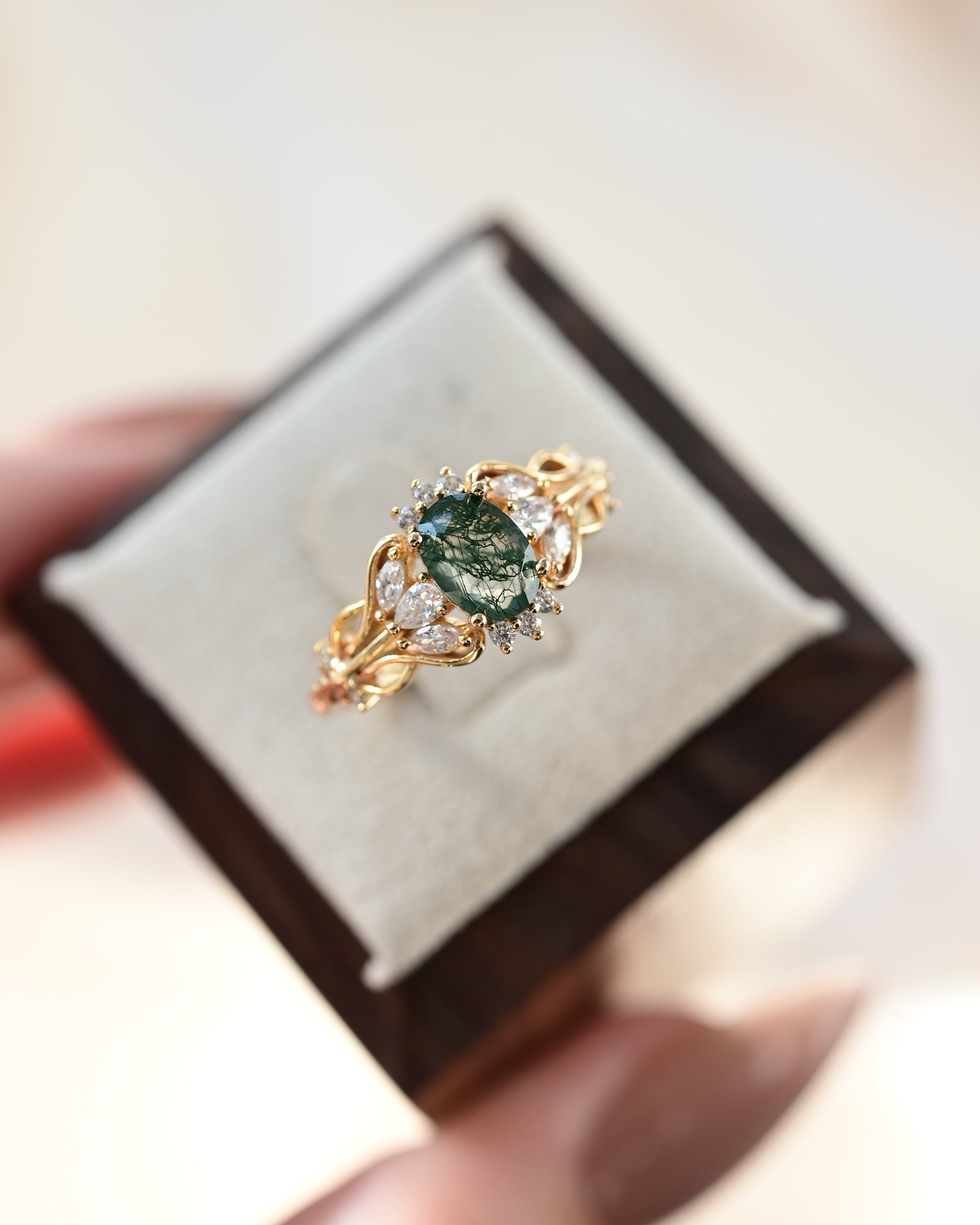 Moss Agate Verdant Grace Ring