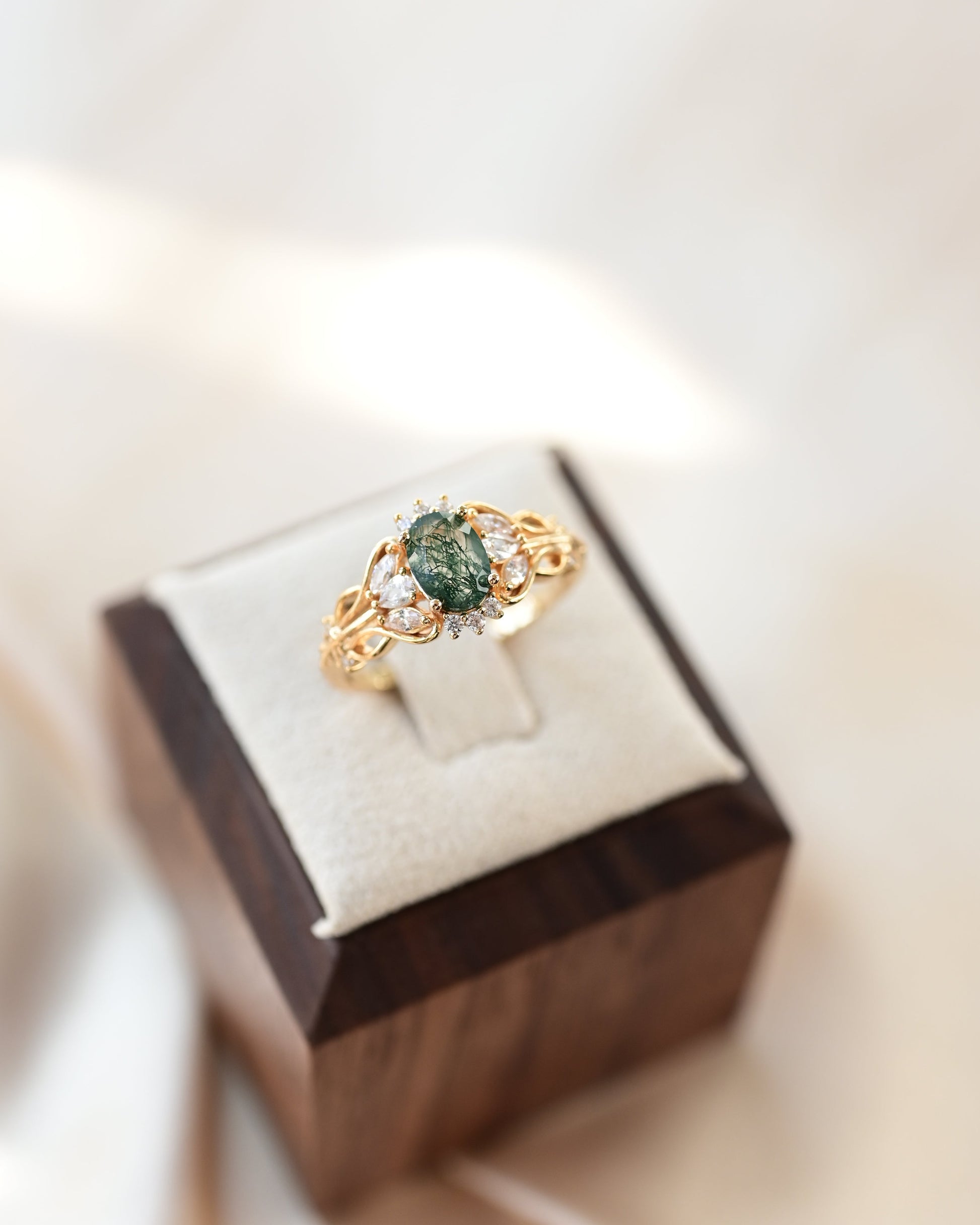 Moss Agate Verdant Grace Ring