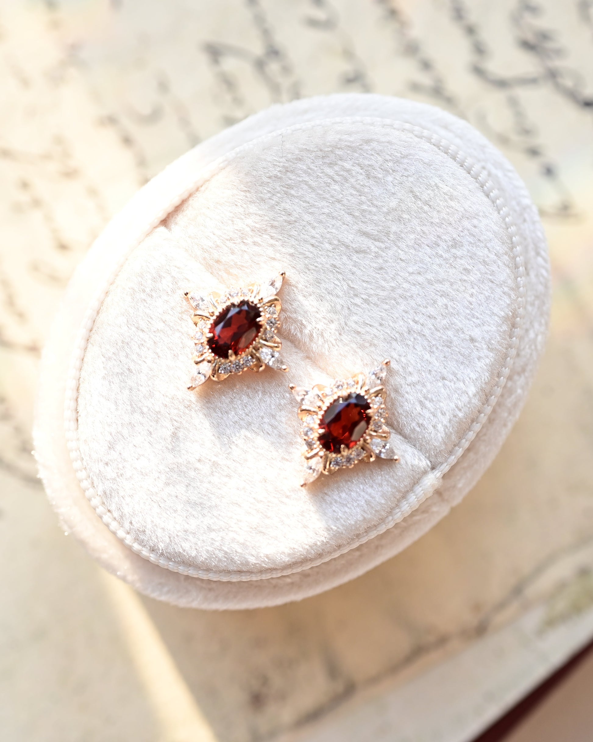 Vintage Scarlet Garnet Earrings