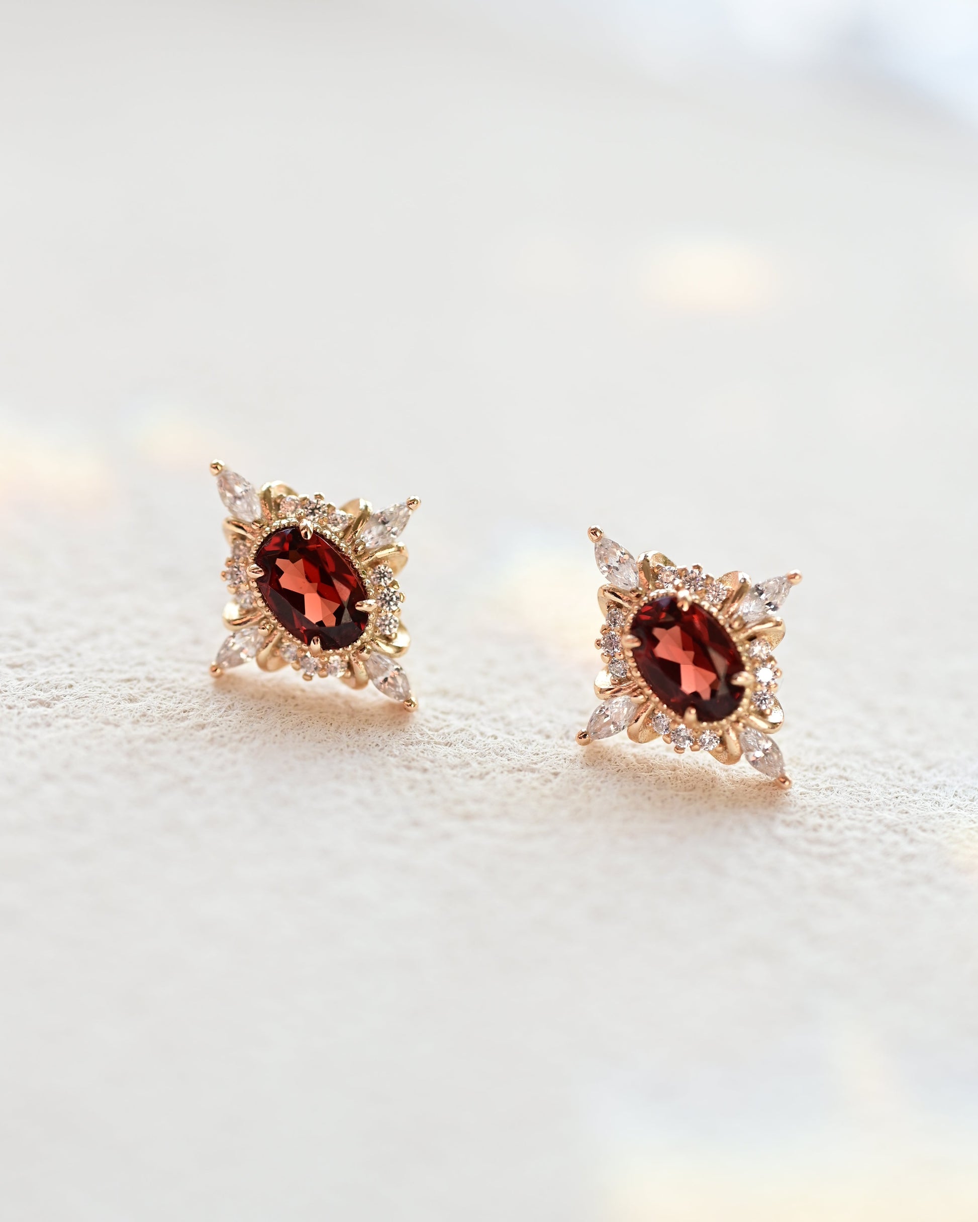 Vintage Scarlet Garnet Earrings