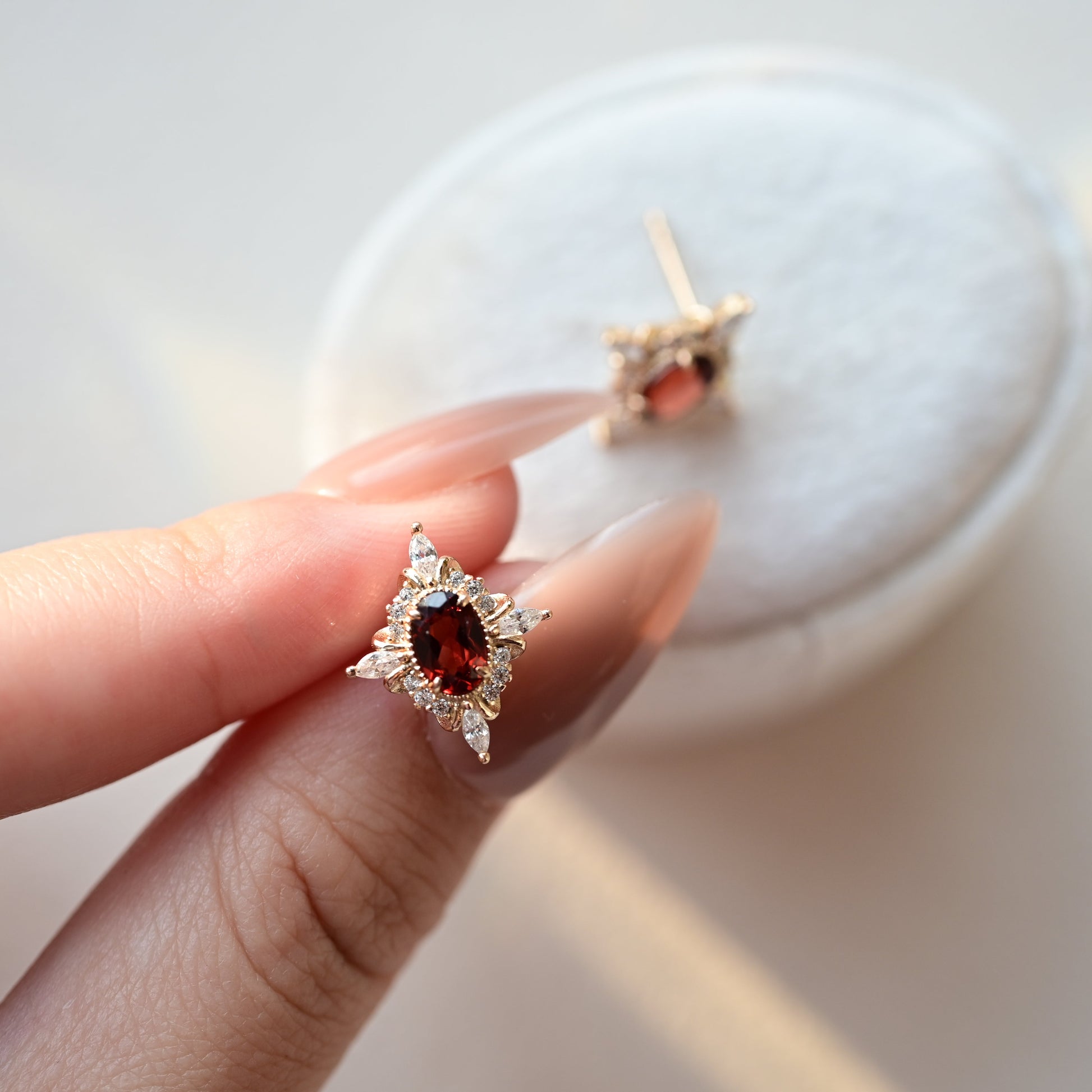 Vintage Scarlet Garnet Earrings