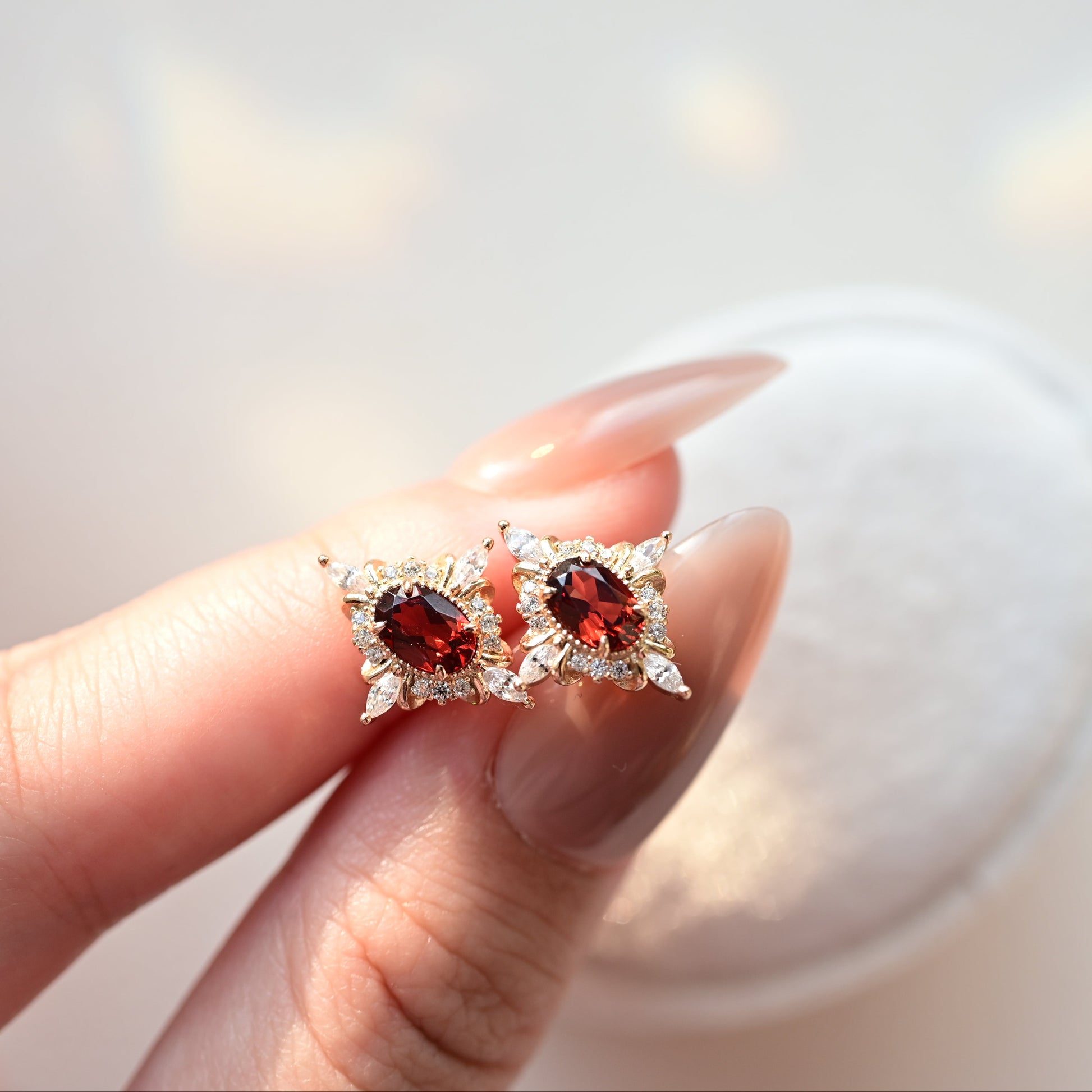 Vintage Scarlet Garnet Earrings