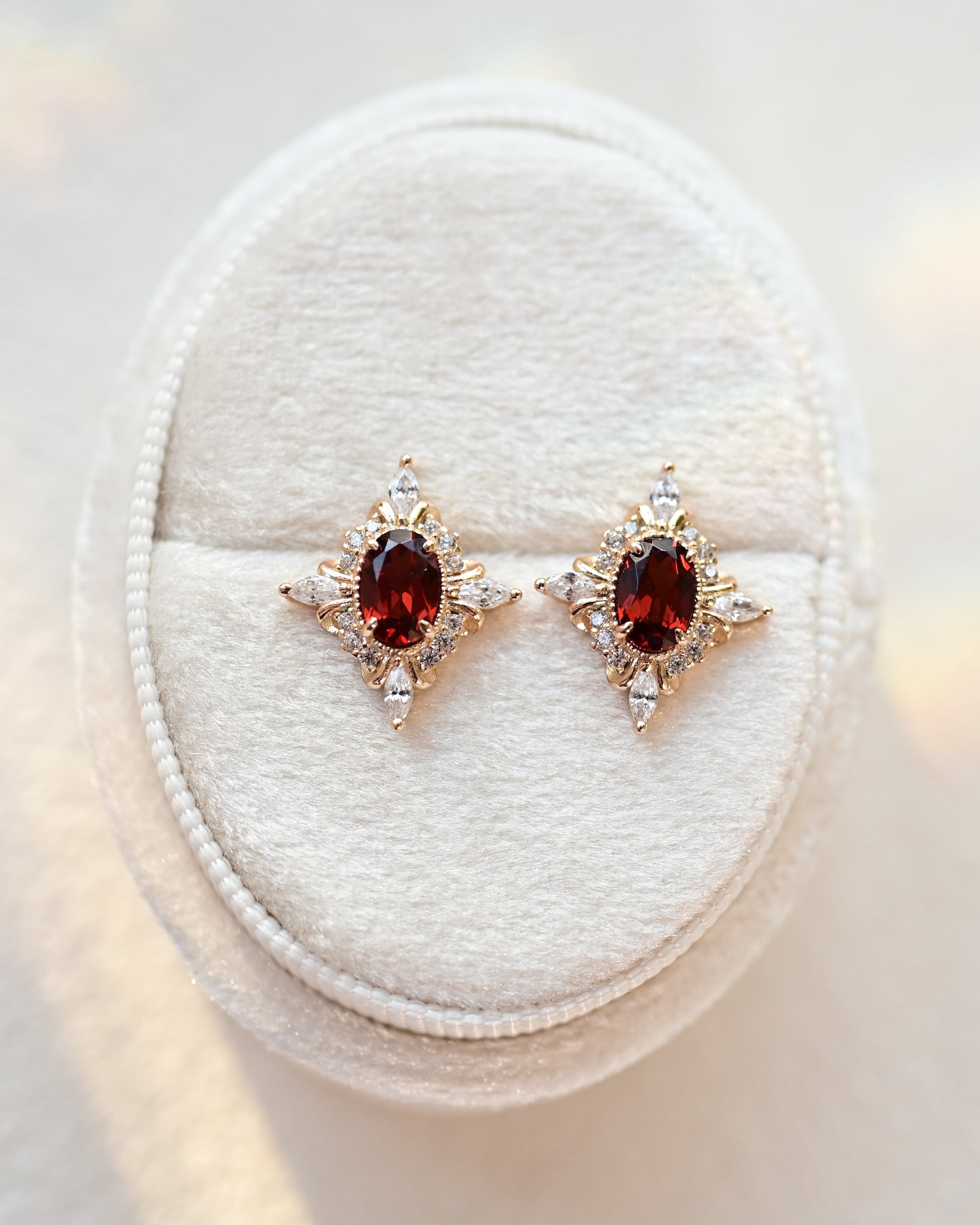 Vintage Scarlet Garnet Earrings
