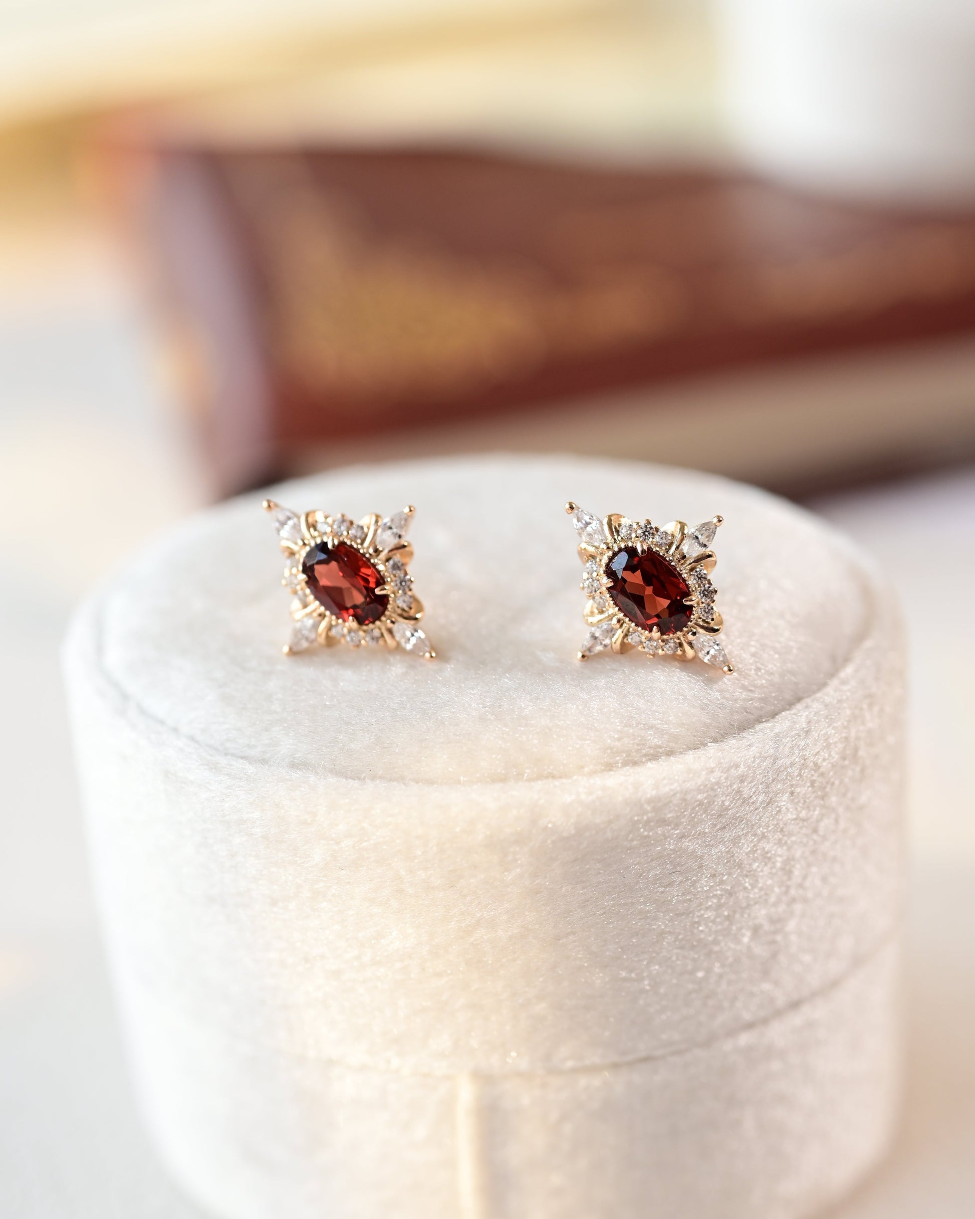 Vintage Scarlet Garnet Earrings