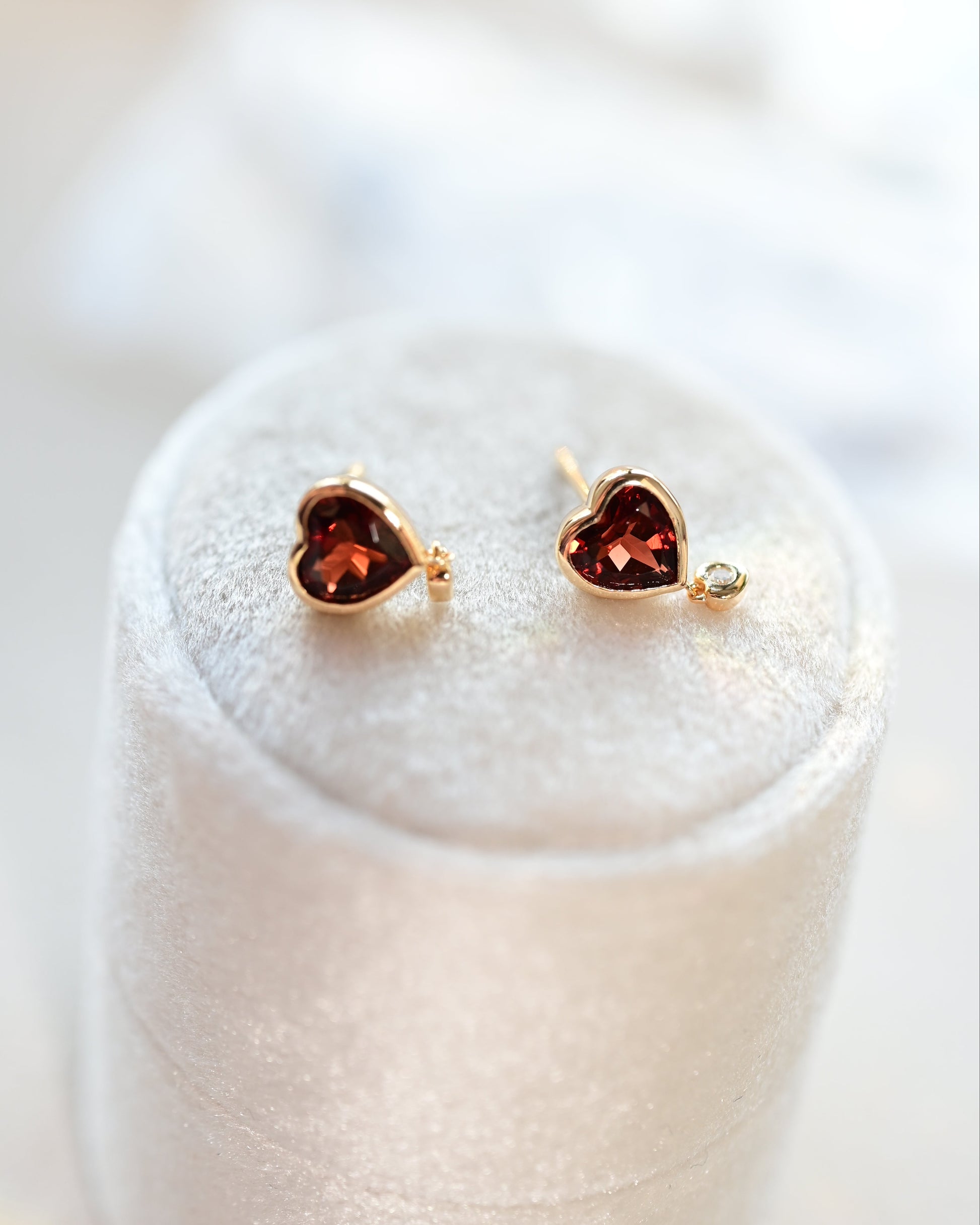 Crimson Heart Garnet Earrings