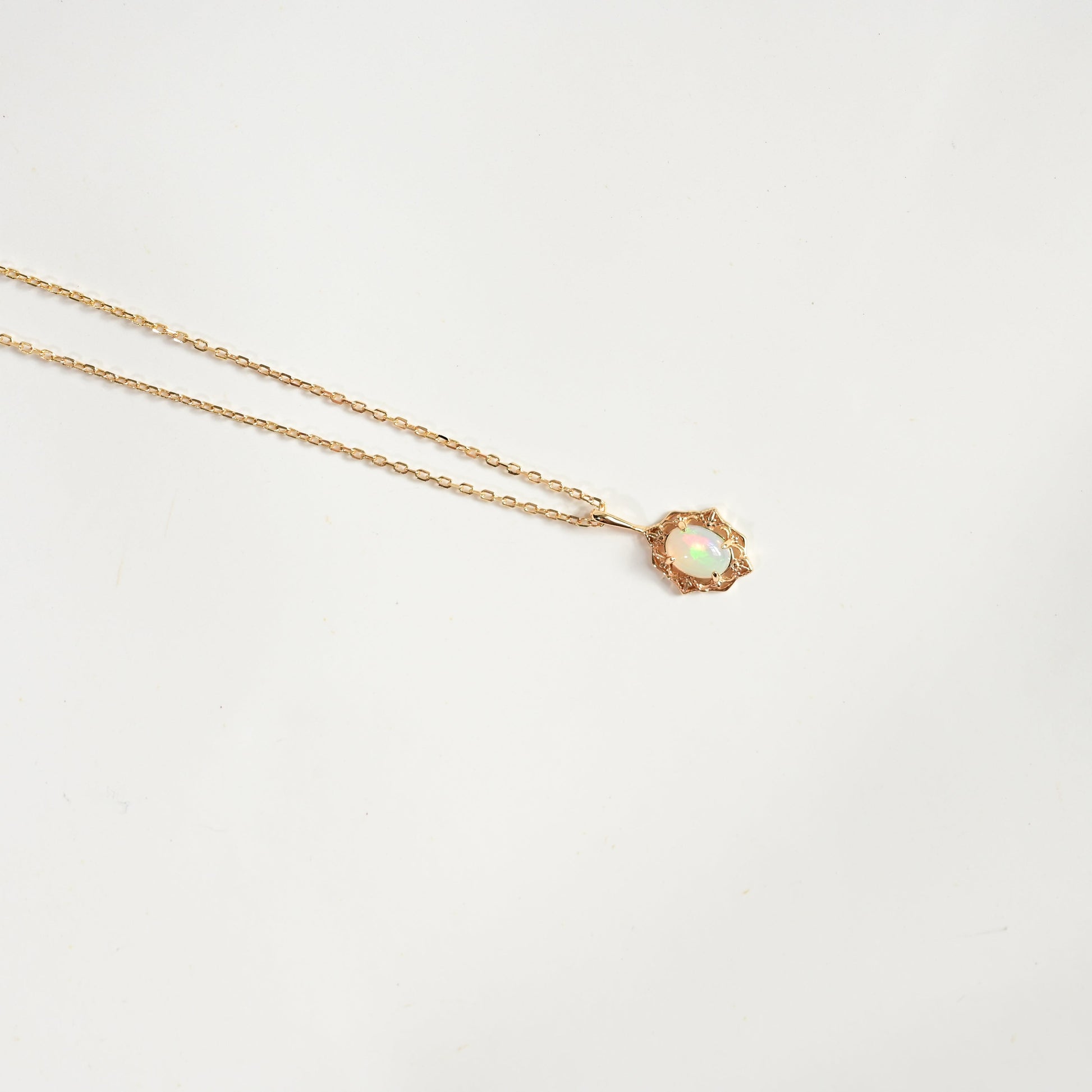 Vintage Mini Oval Opal Pendant