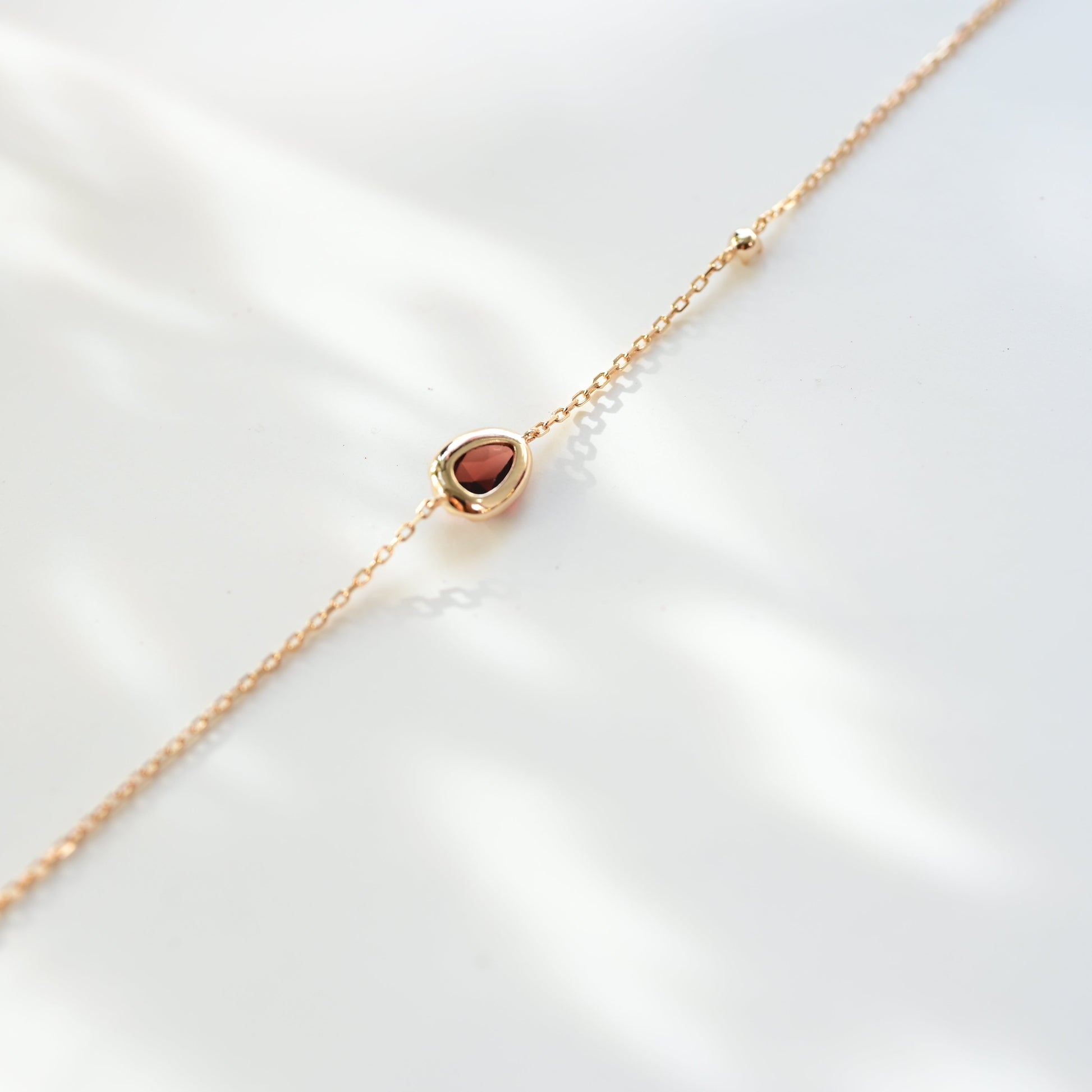 Crimson Pear Cut Garnet Bracelet