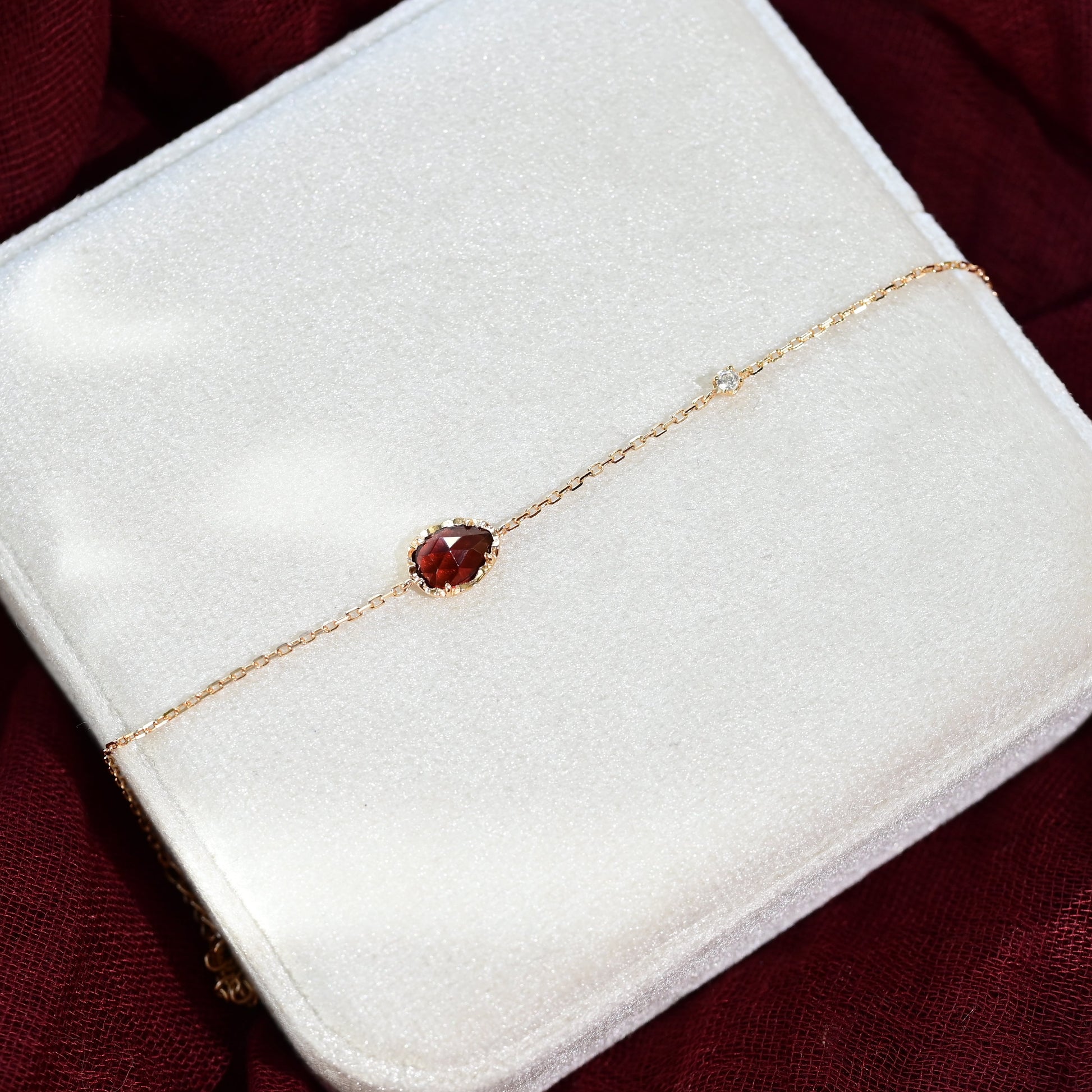 Crimson Pear Cut Garnet Bracelet