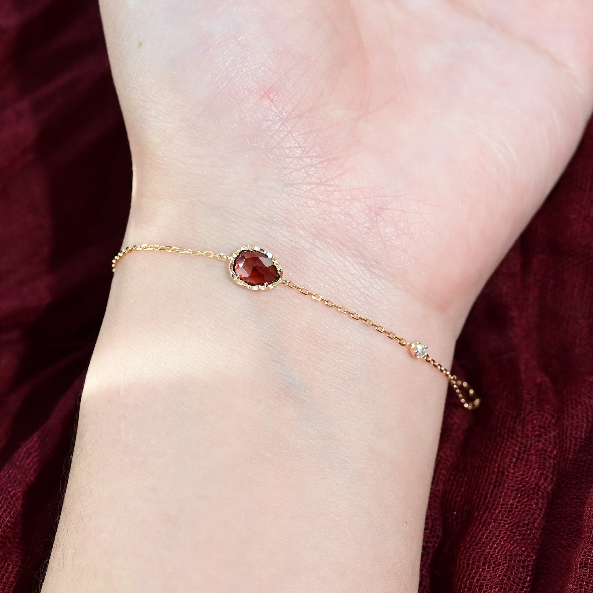 Crimson Pear Cut Garnet Bracelet