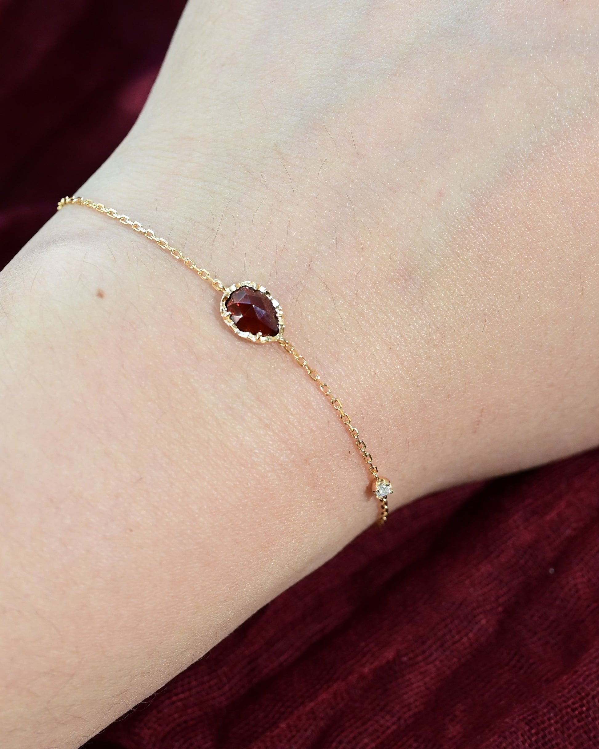 Crimson Pear Cut Garnet Bracelet