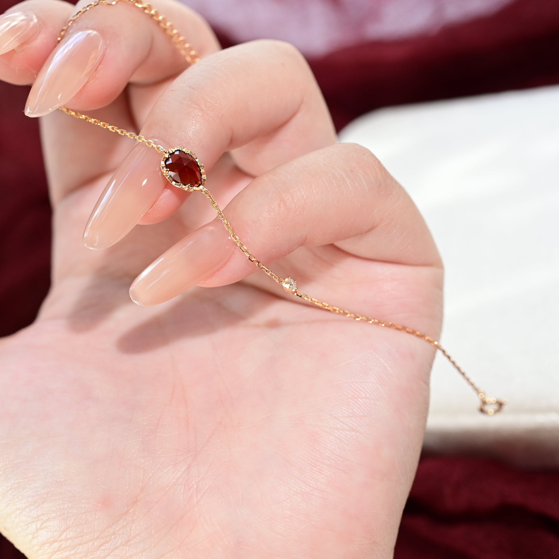 Crimson Pear Cut Garnet Bracelet