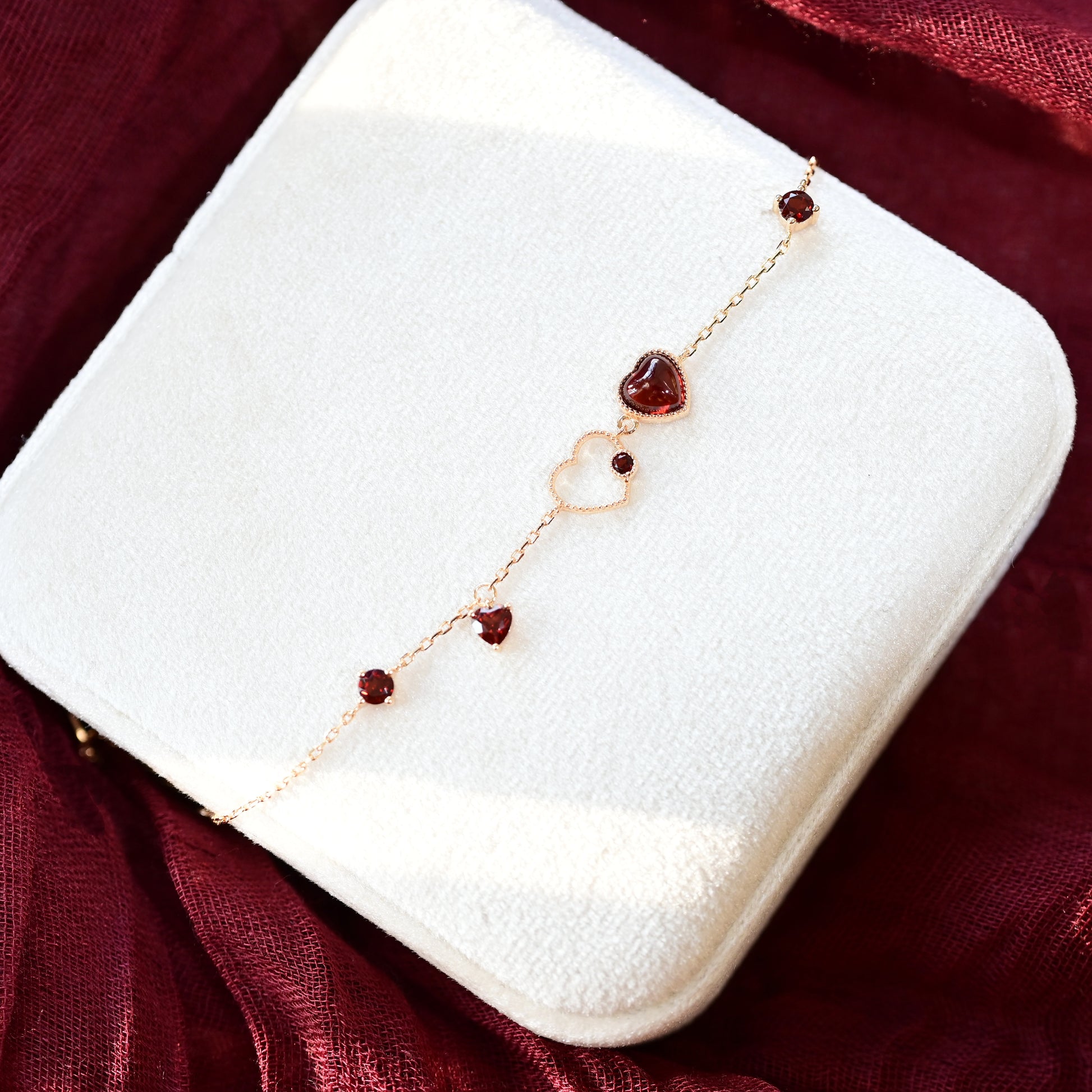 Crimson Heart Garnet Bracelet