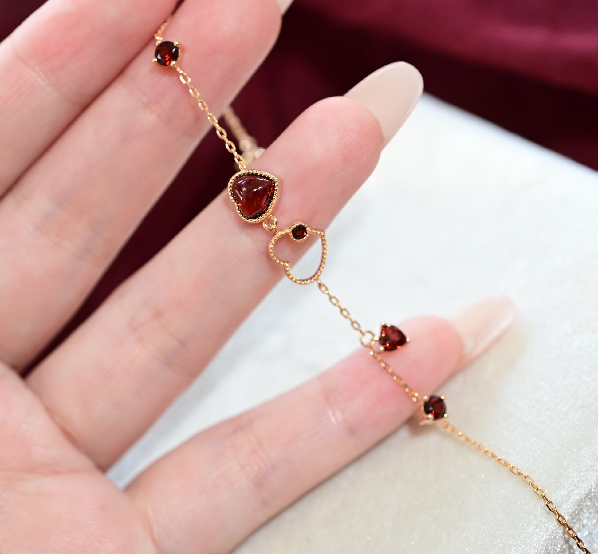 Crimson Heart Garnet Bracelet