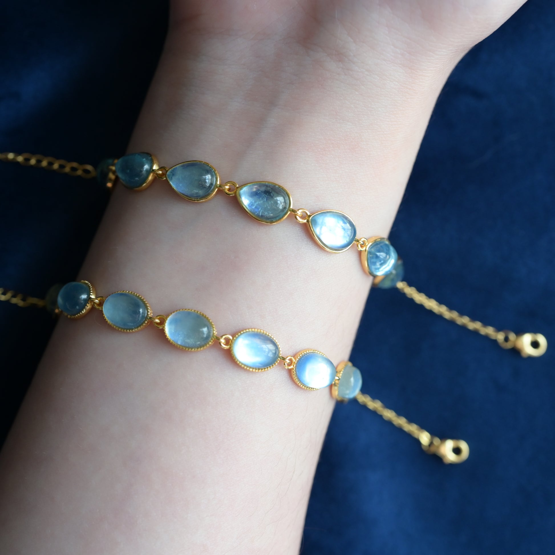 Pulsera de plata con cubo de azúcar de aguamarina