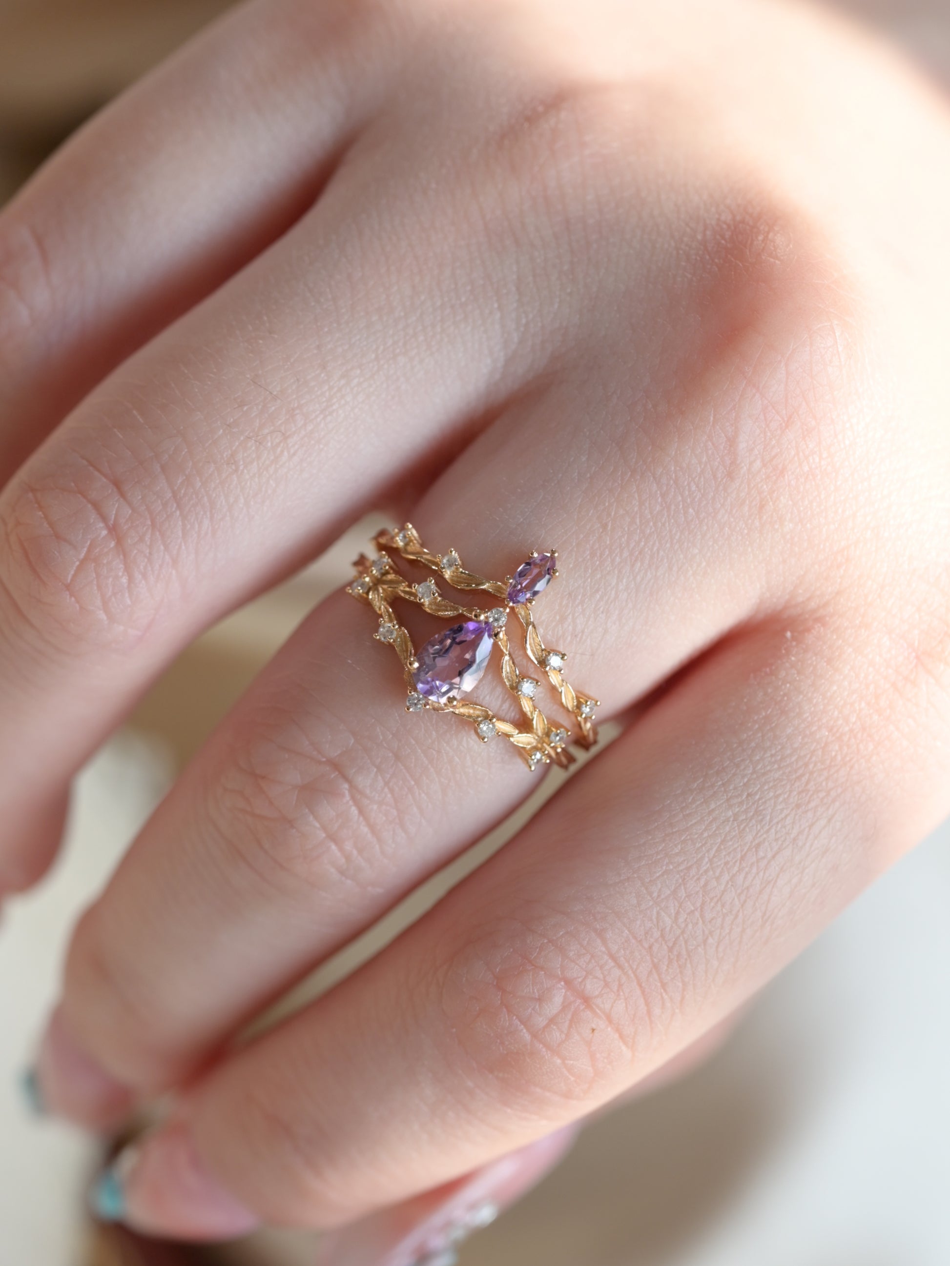 Anello Set Impilabile Diadema Vite Viola