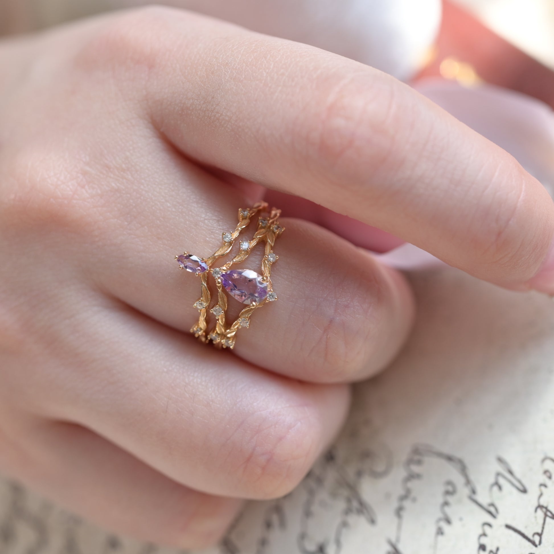 Anello Set Impilabile Diadema Vite Viola