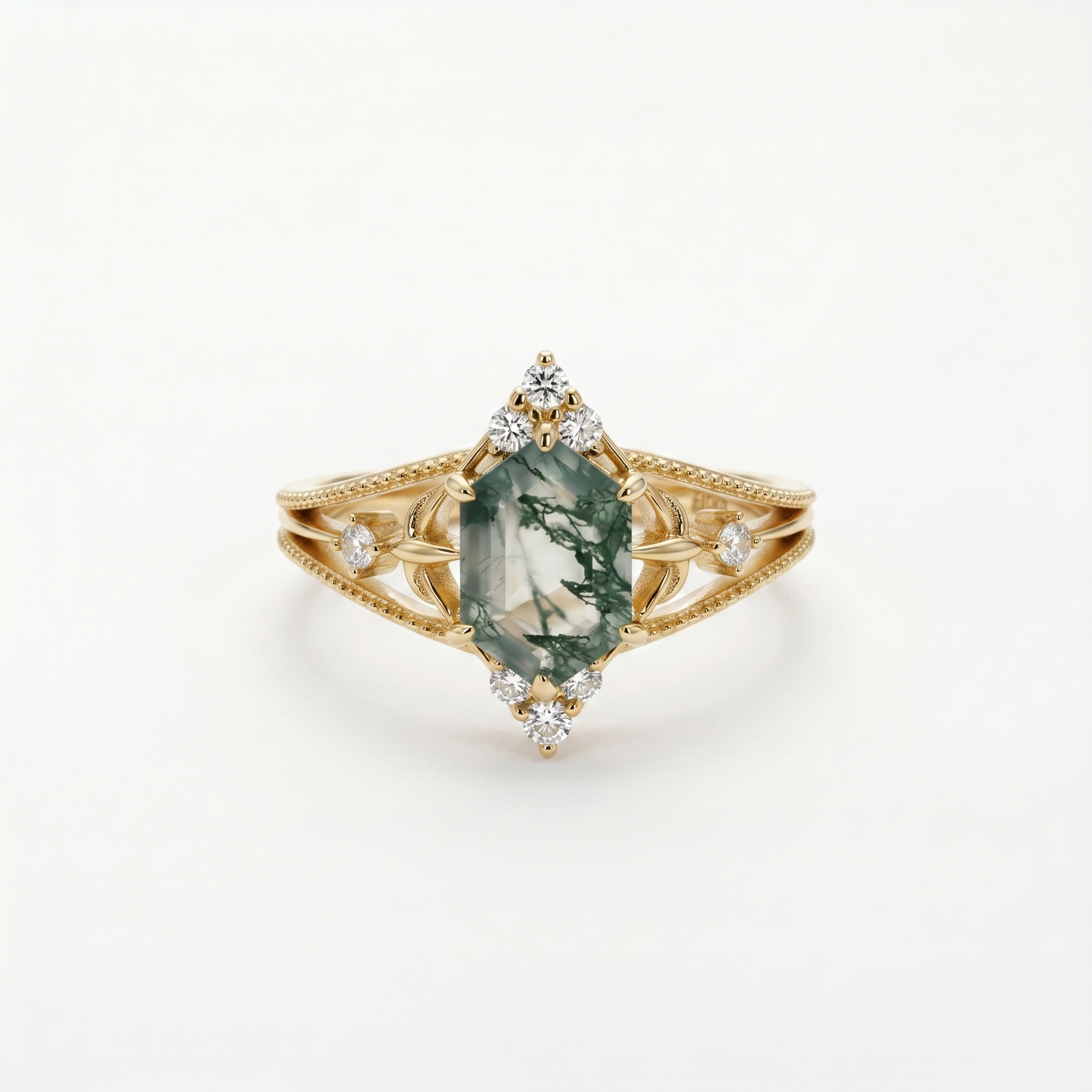 Anello in Agata Muschio Foresta Incantata