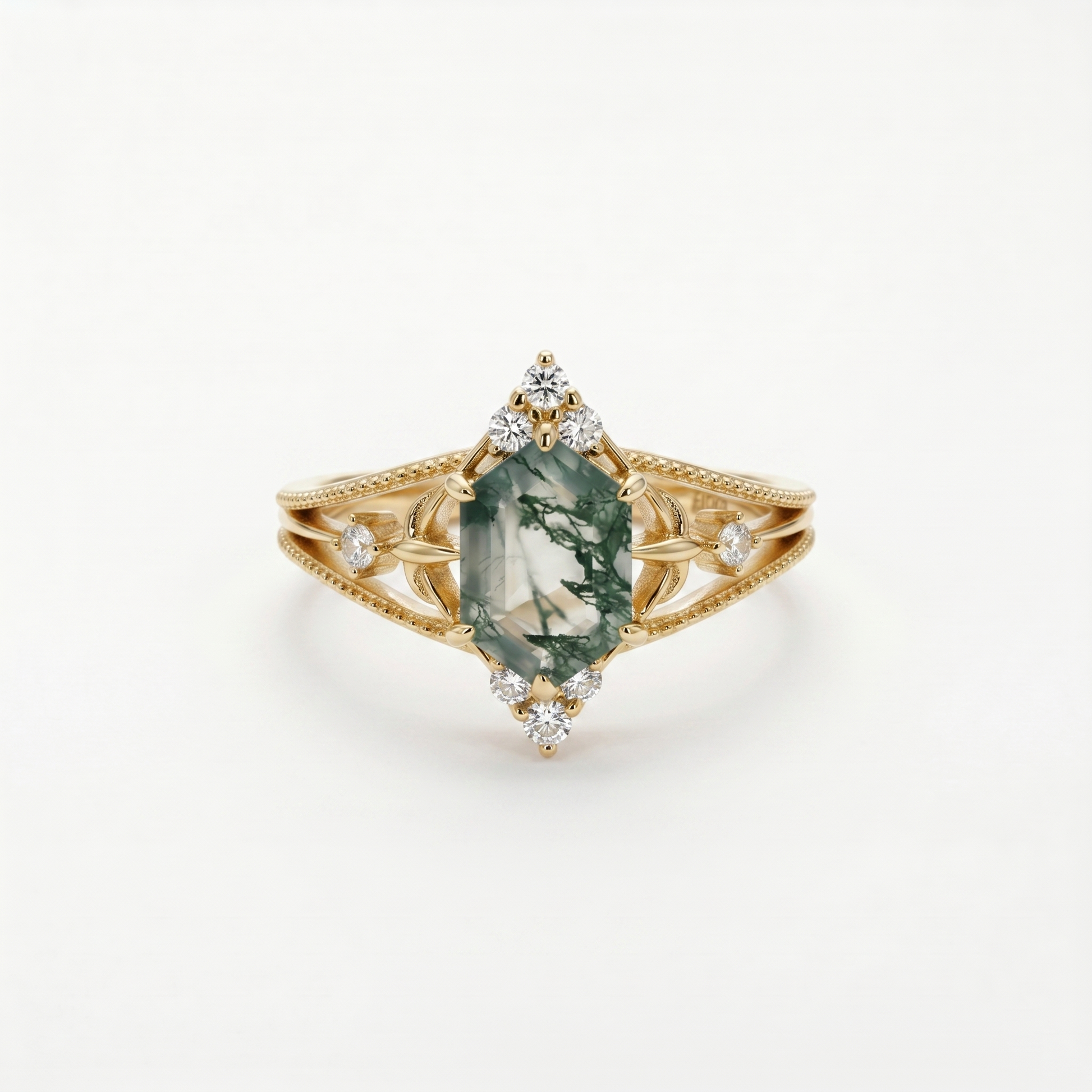 Anello in Agata Muschio Foresta Incantata