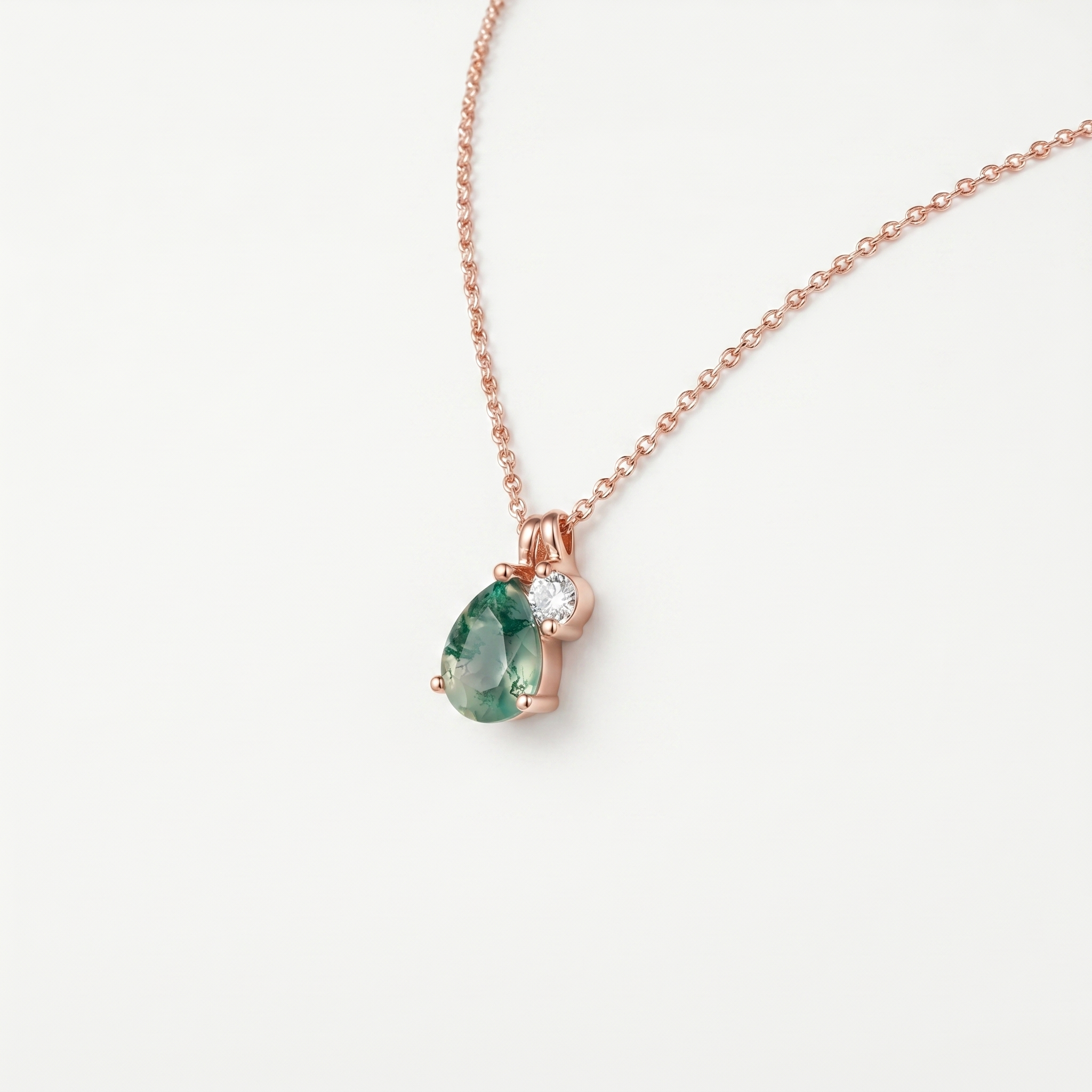 Collar de Ágata Musgo Forest Dew