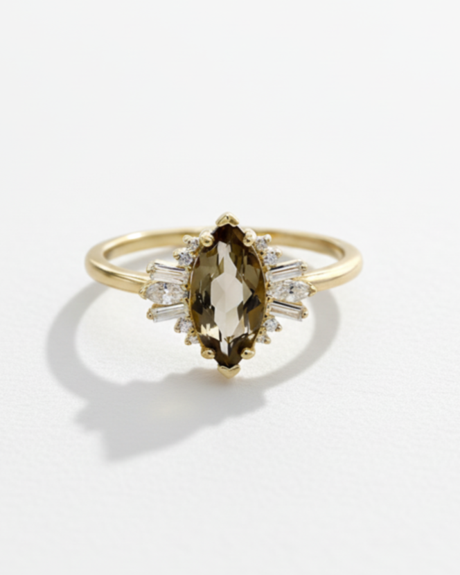 Smoky Radiance Marquise Ring