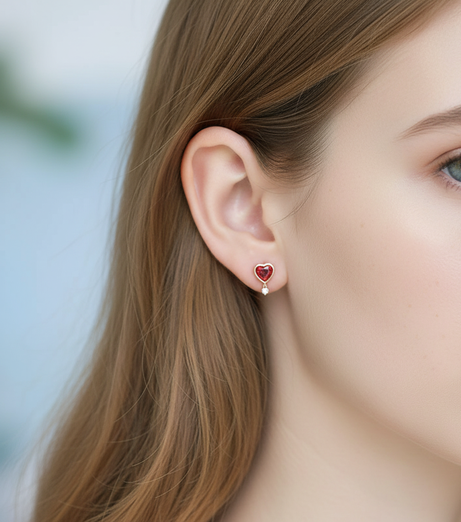Crimson Heart Garnet Earrings