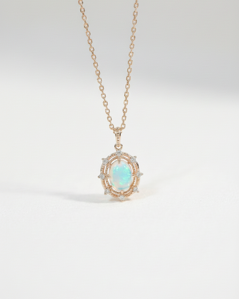 Vintage Oval Opal Pendant