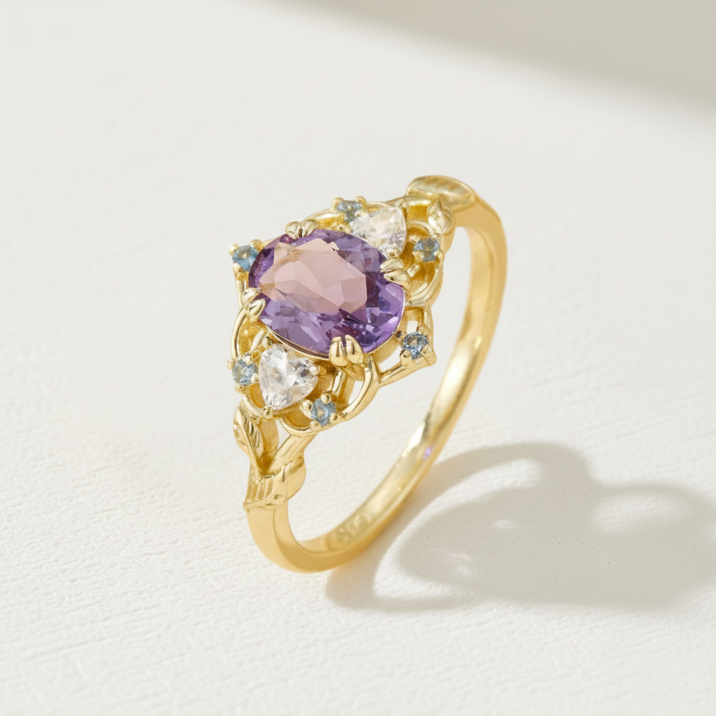 Vintage Oval Cut Amethyst Ring