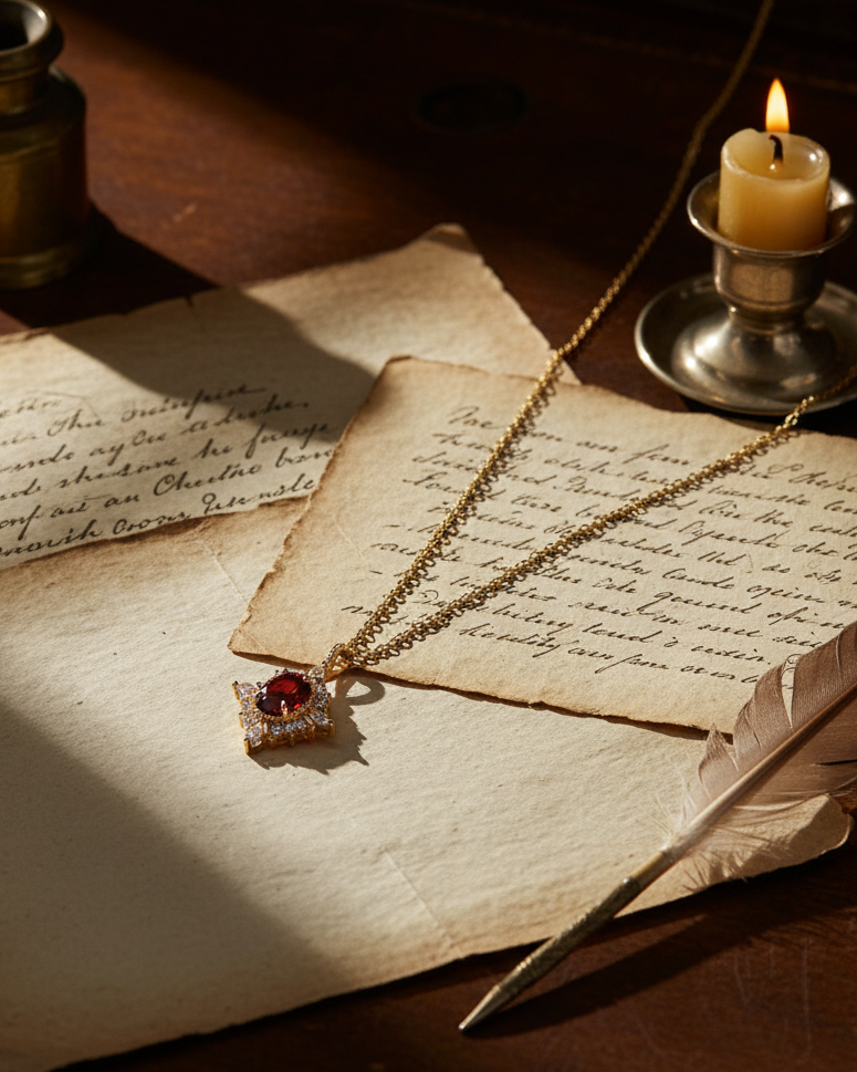 Vintage Scarlet Garnet Necklace