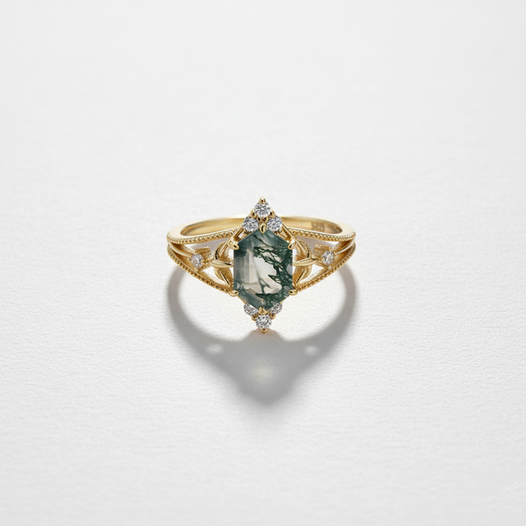Enchanted Forest Moss Agate Ring
