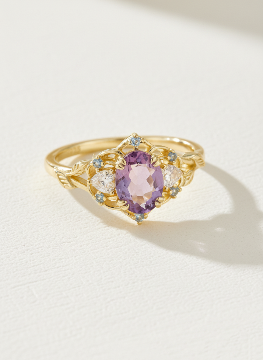 Vintage Oval Cut Amethyst Ring