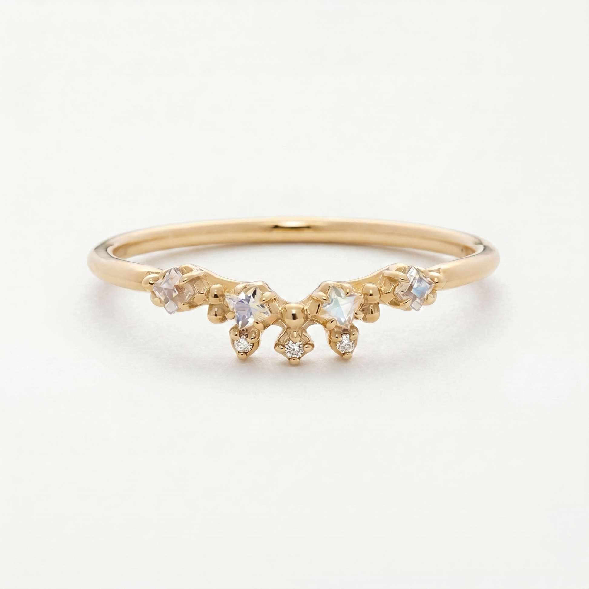 Conjunto de anillos de citrino Corona Dorada